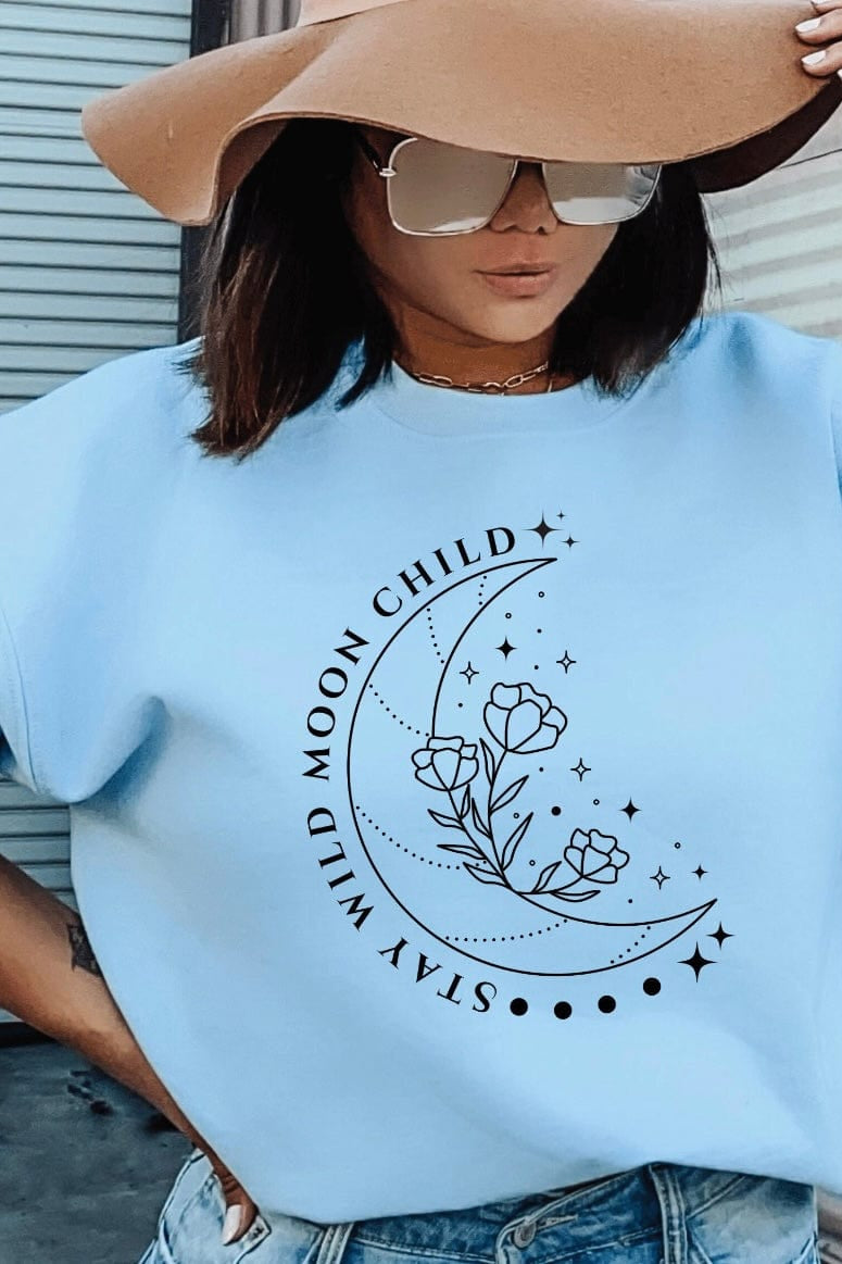 Moon Child Graphic T-Graphic T-Stay Foxy Boutique, Florissant, Missouri