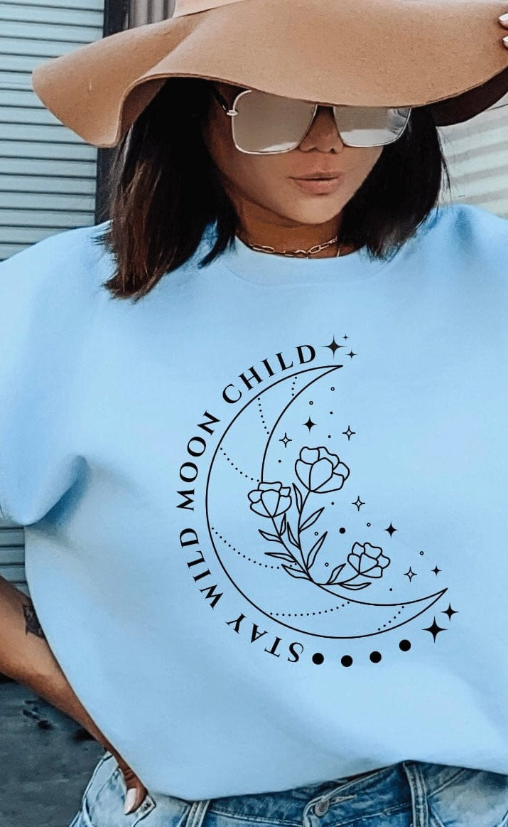 Moon Child Graphic T-Graphic T-Stay Foxy Boutique, Florissant, Missouri