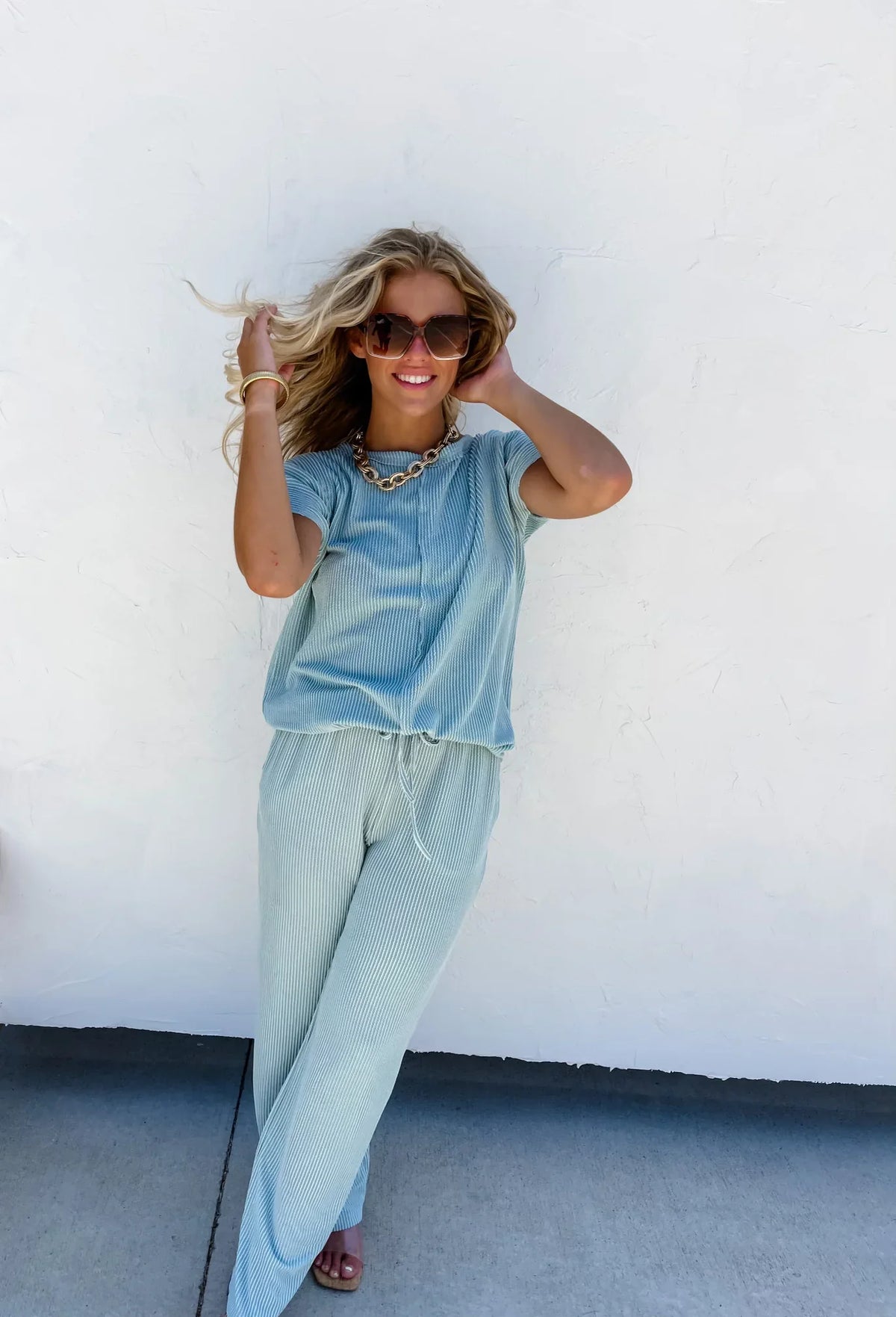 Sophia Ribbed Pants in Four Colors-Womens-Stay Foxy Boutique, Florissant, Missouri