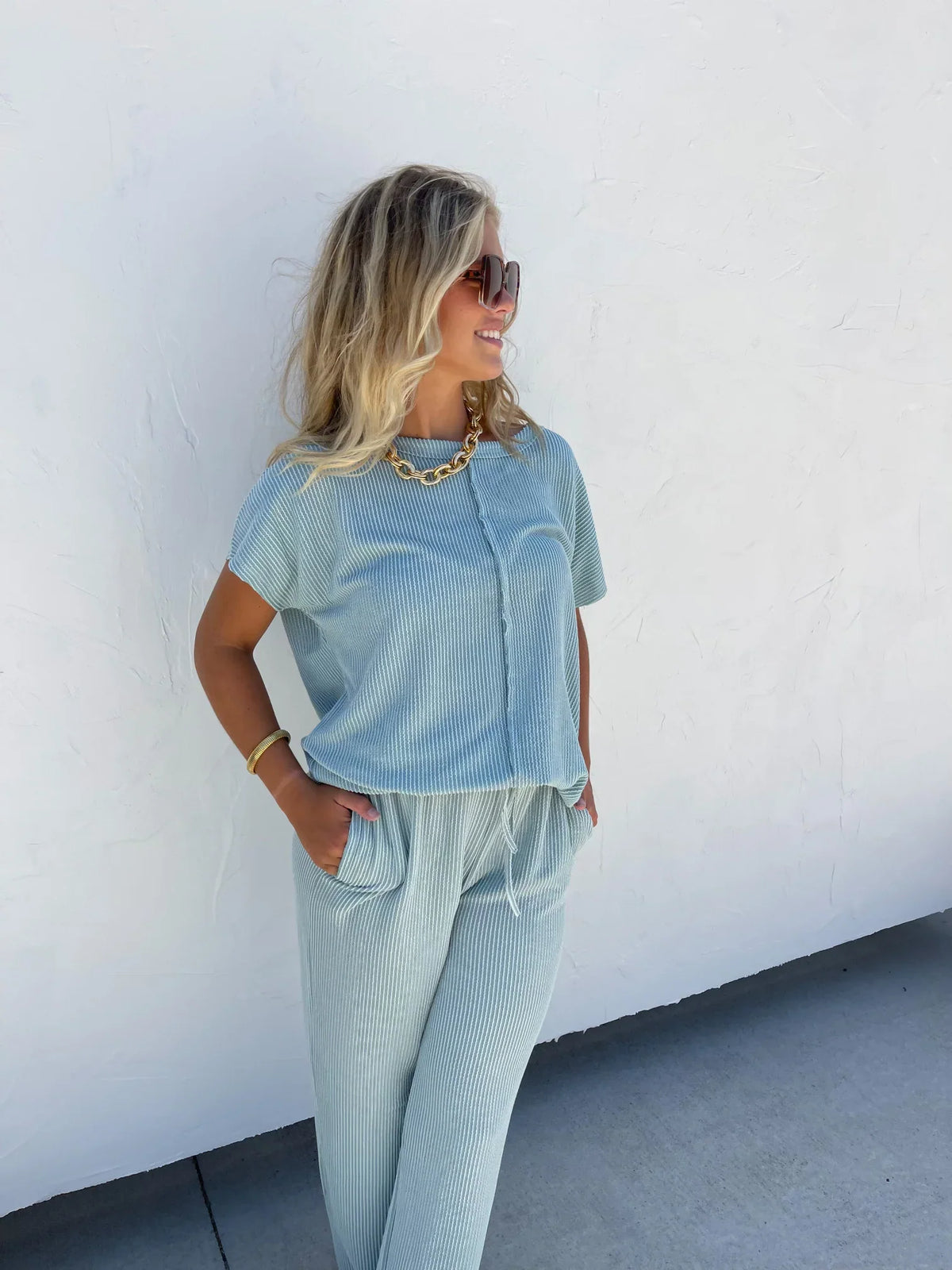 Sophia Ribbed Pants in Four Colors-Womens-Stay Foxy Boutique, Florissant, Missouri