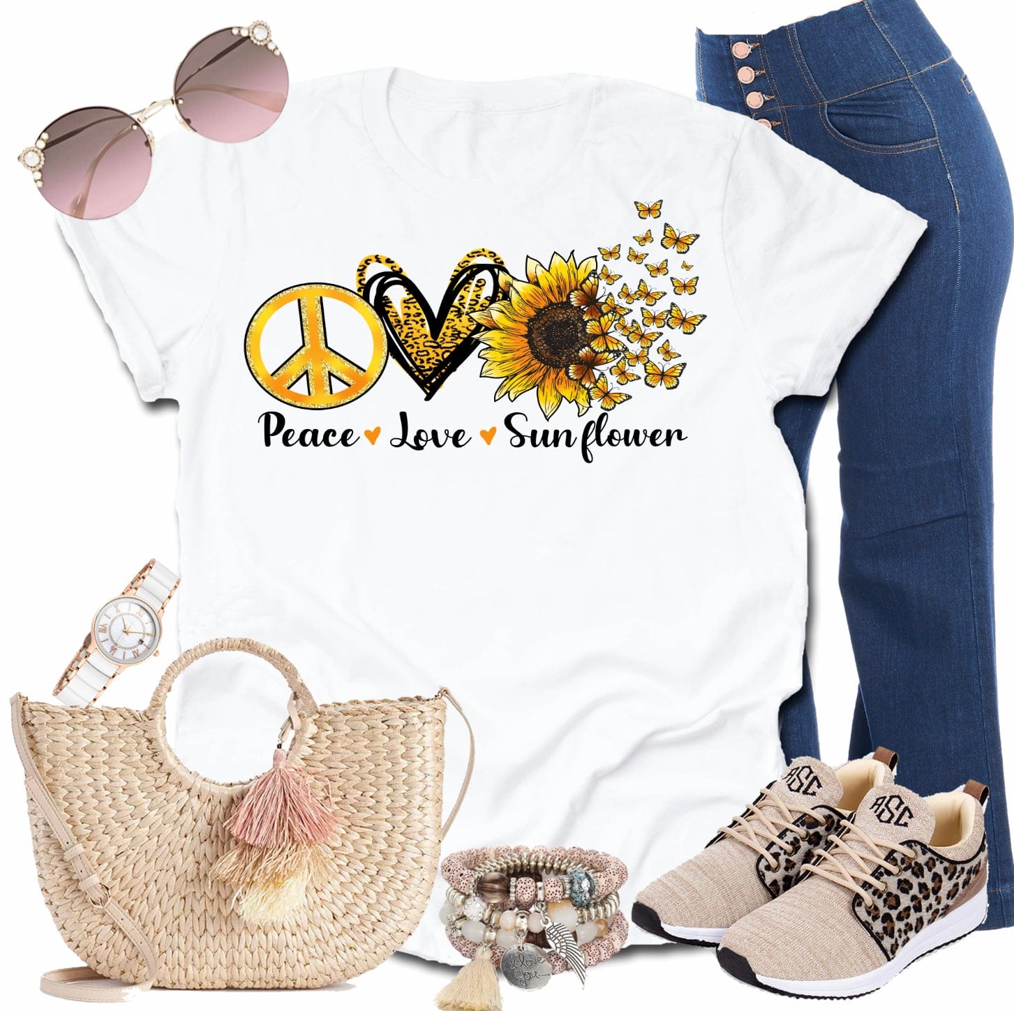 Peace And Love Graphic T-Graphic T-Stay Foxy Boutique, Florissant, Missouri