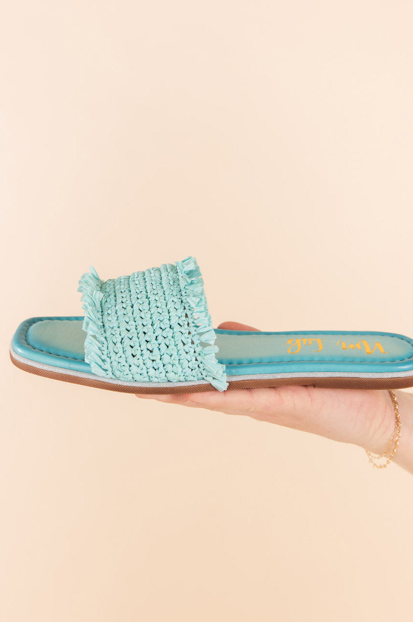 Juana Woven Sandals in Aqua Blue-130 Sandals-Stay Foxy Boutique, Florissant, Missouri