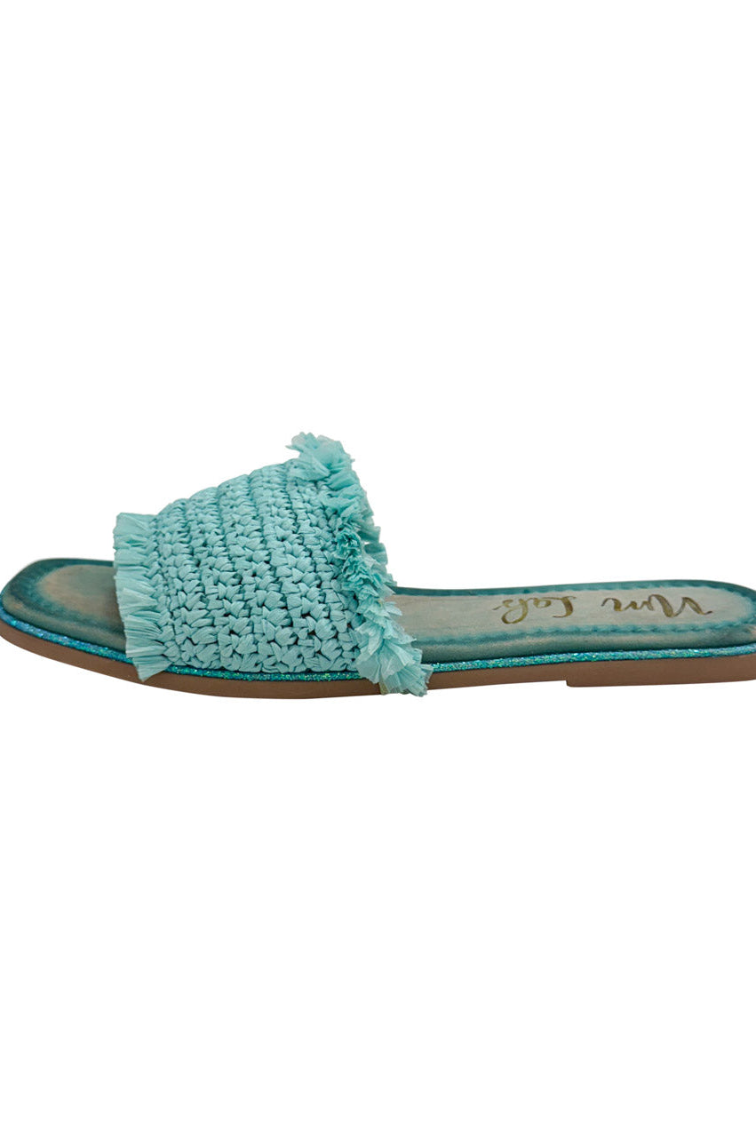 Juana Woven Sandals in Aqua Blue-130 Sandals-Stay Foxy Boutique, Florissant, Missouri