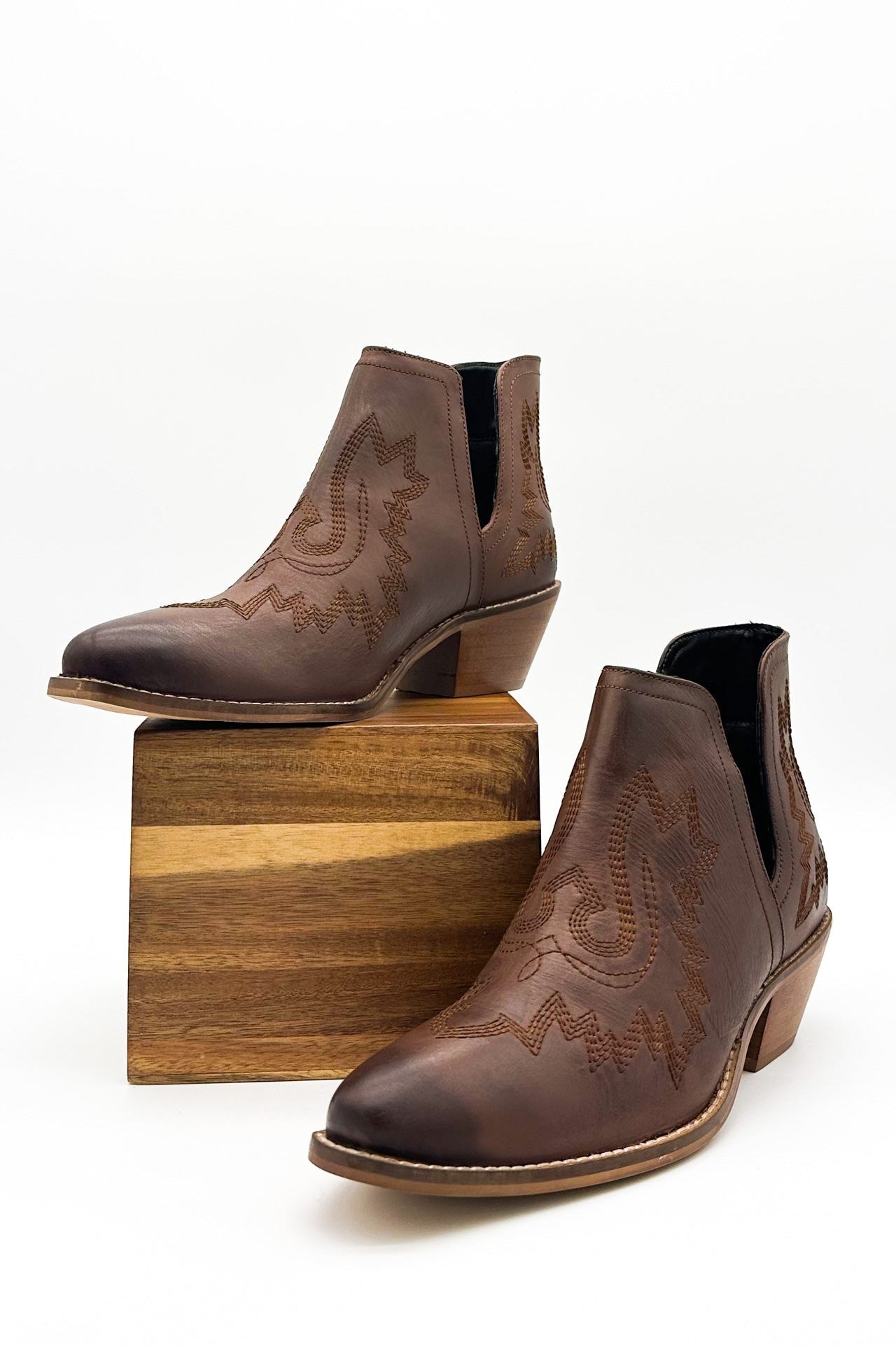 Kickin' Booties in Brown-Shoes-Stay Foxy Boutique, Florissant, Missouri