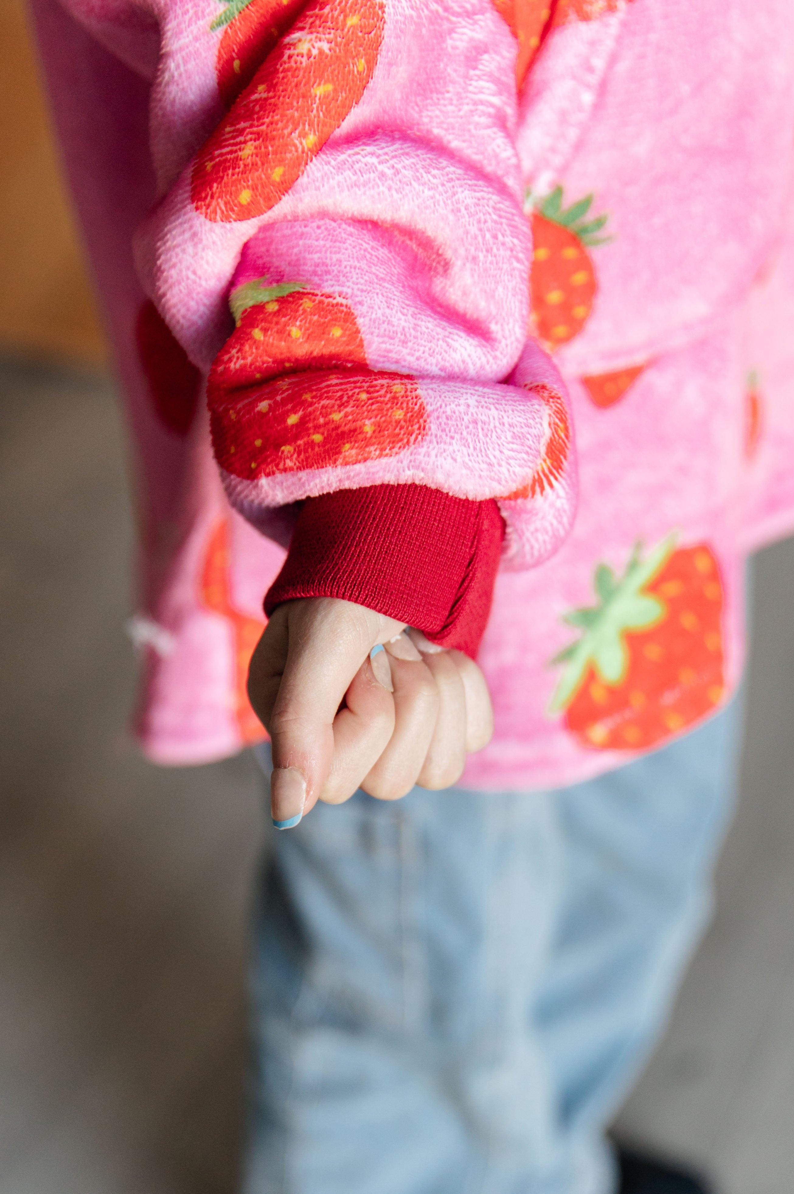 Kids Oversized Hoodie Blanket in Strawberry-Layers-Stay Foxy Boutique, Florissant, Missouri