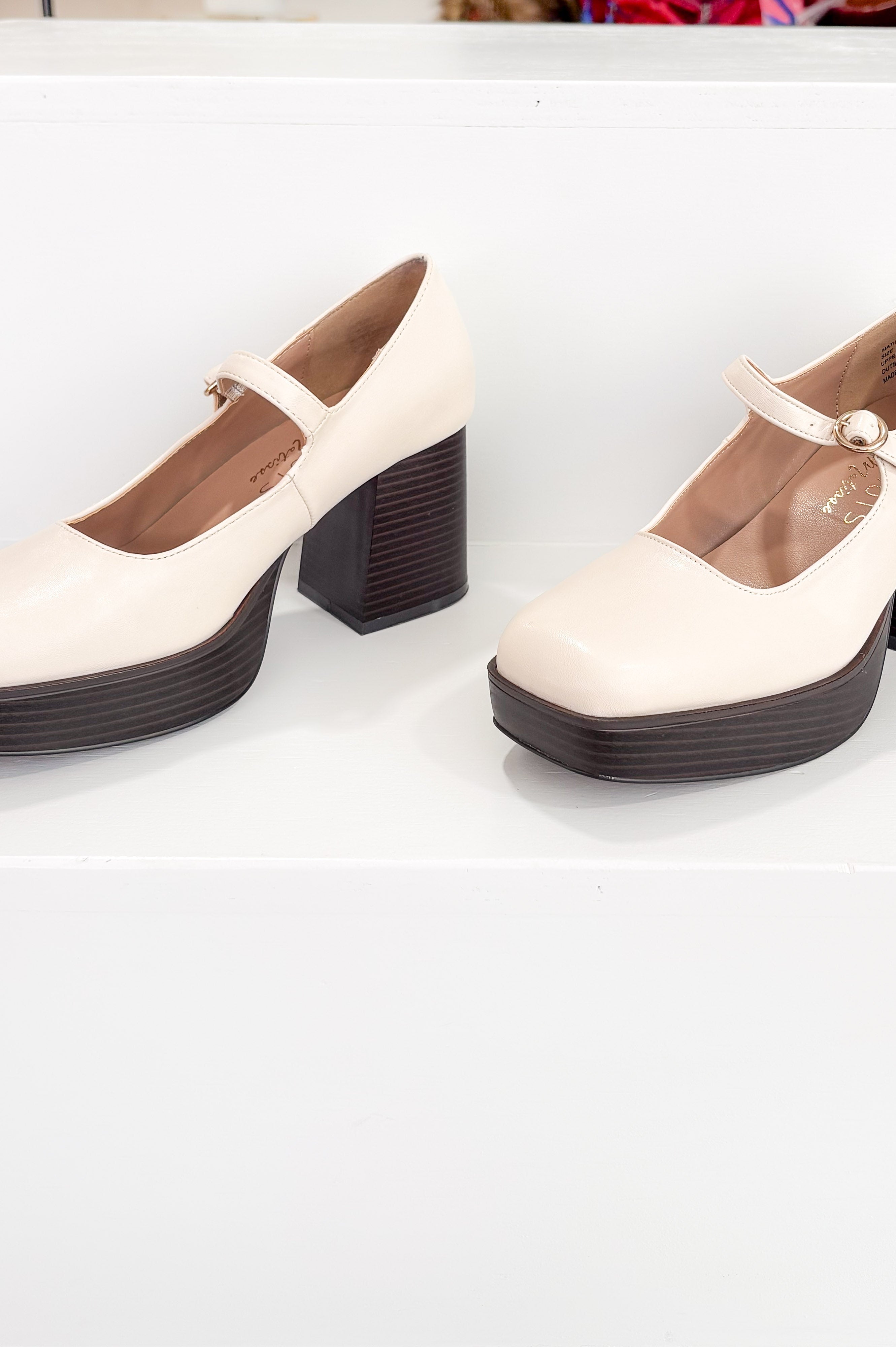 Matilda Platform Heel in Bone-Heel-Stay Foxy Boutique, Florissant, Missouri