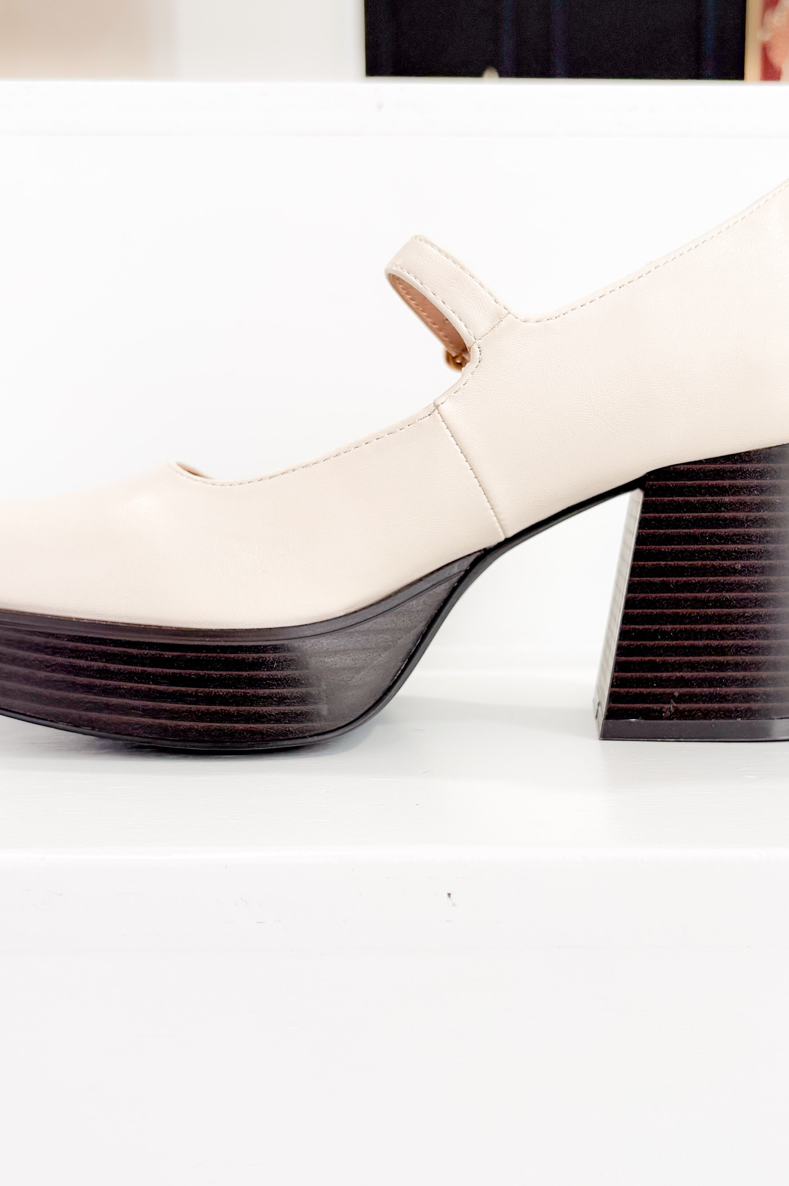 Matilda Platform Heel in Bone-Heel-Stay Foxy Boutique, Florissant, Missouri