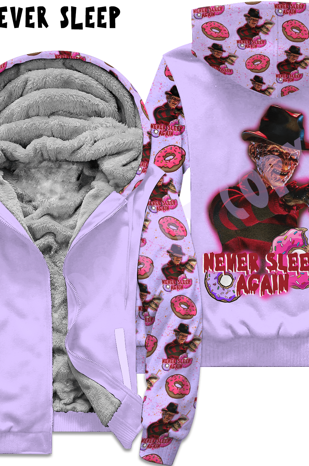 FLEECE JACKET RUN 22- NEVER SLEEP-Stay Foxy Boutique, Florissant, Missouri