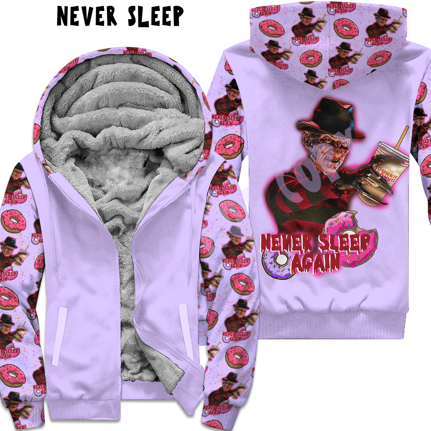 FLEECE JACKET RUN 22- NEVER SLEEP-Stay Foxy Boutique, Florissant, Missouri
