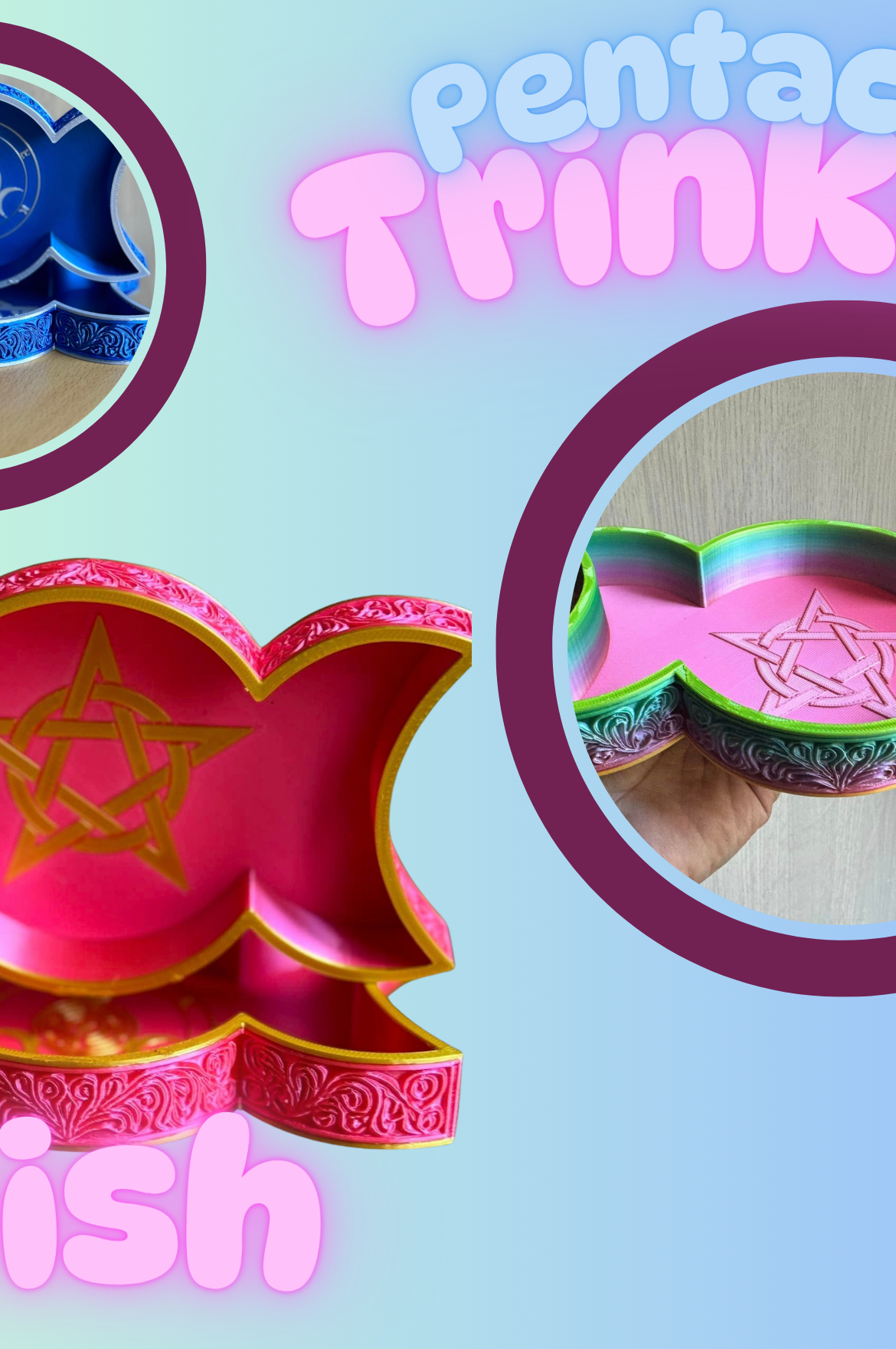 PENTACLE TRINKET DISH HOLDER-3D PRINTED-Stay Foxy Boutique, Florissant, Missouri