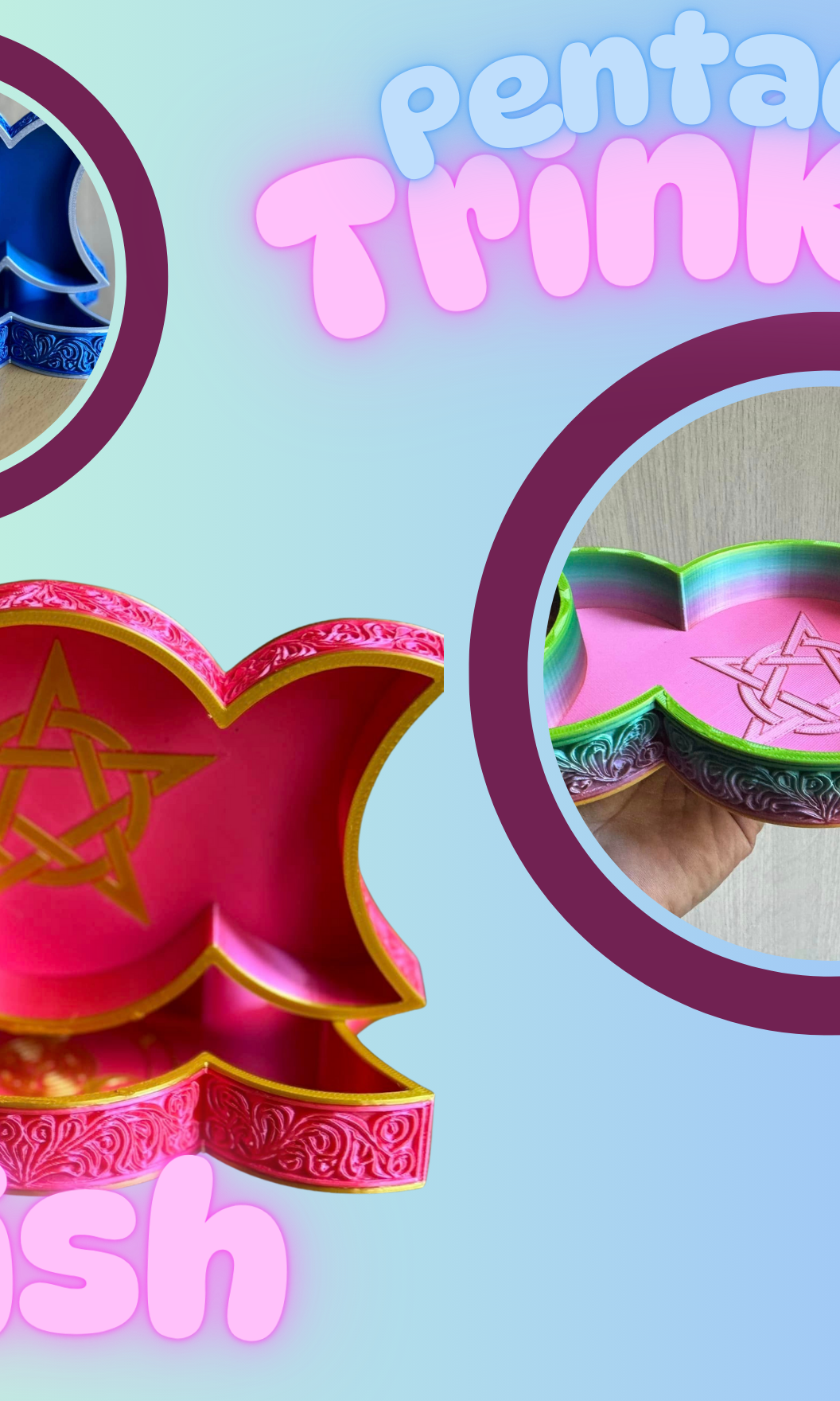 PENTACLE TRINKET DISH HOLDER-3D PRINTED-Stay Foxy Boutique, Florissant, Missouri