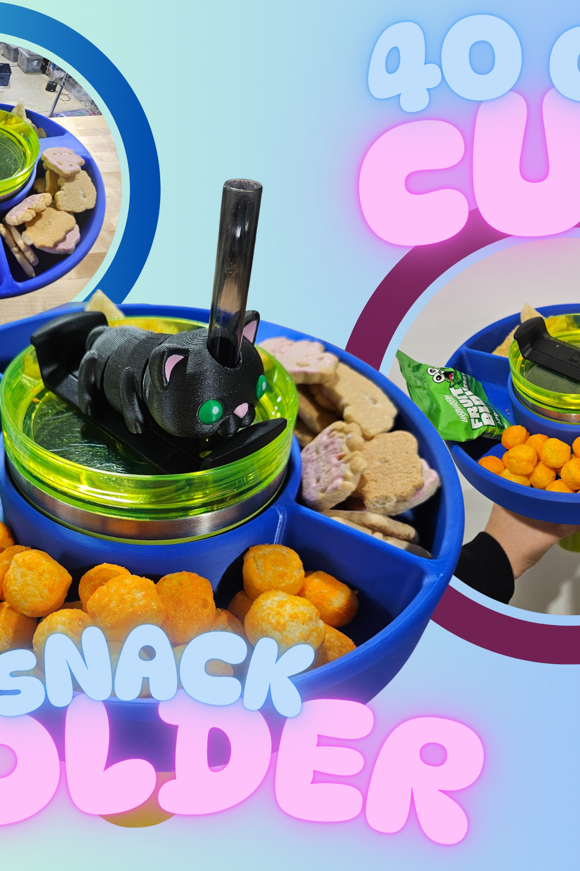3D PRINTED 40 OZ CUP SNACK TRAY-Stay Foxy Boutique, Florissant, Missouri