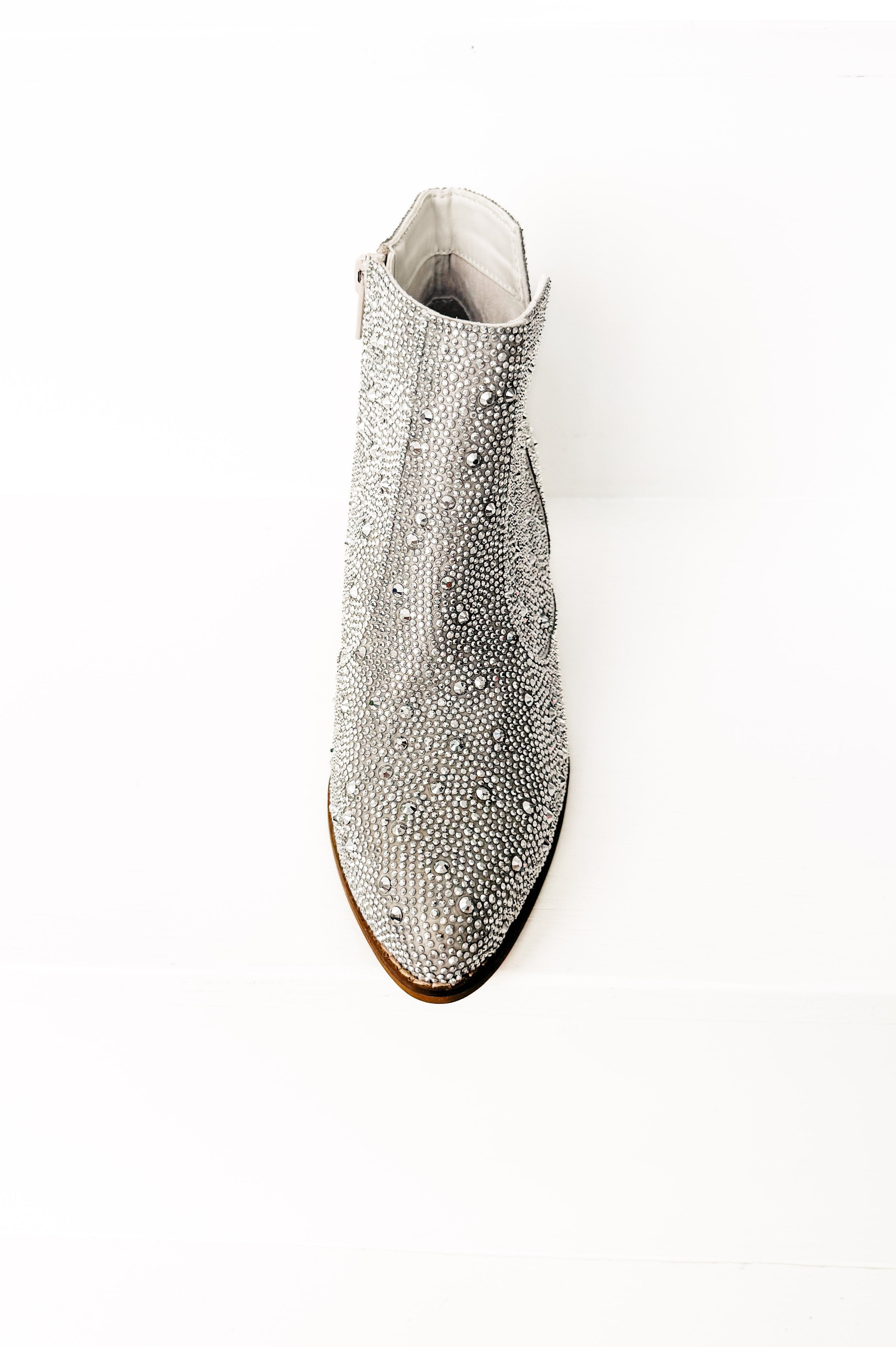 Shine Star Rhinestone Bootie in Silver-Shoes-Stay Foxy Boutique, Florissant, Missouri