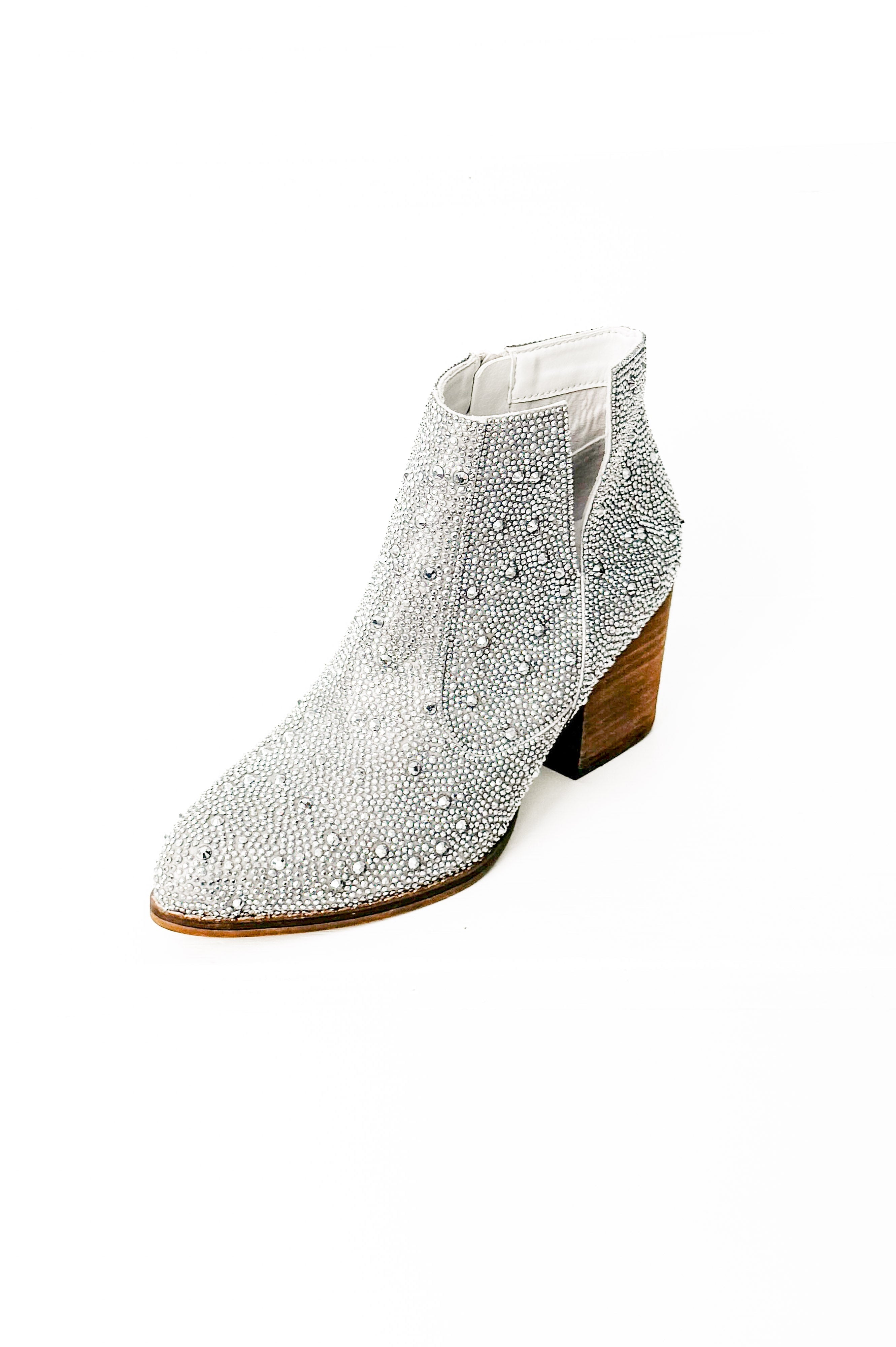 Shine Star Rhinestone Bootie in Silver-Shoes-Stay Foxy Boutique, Florissant, Missouri