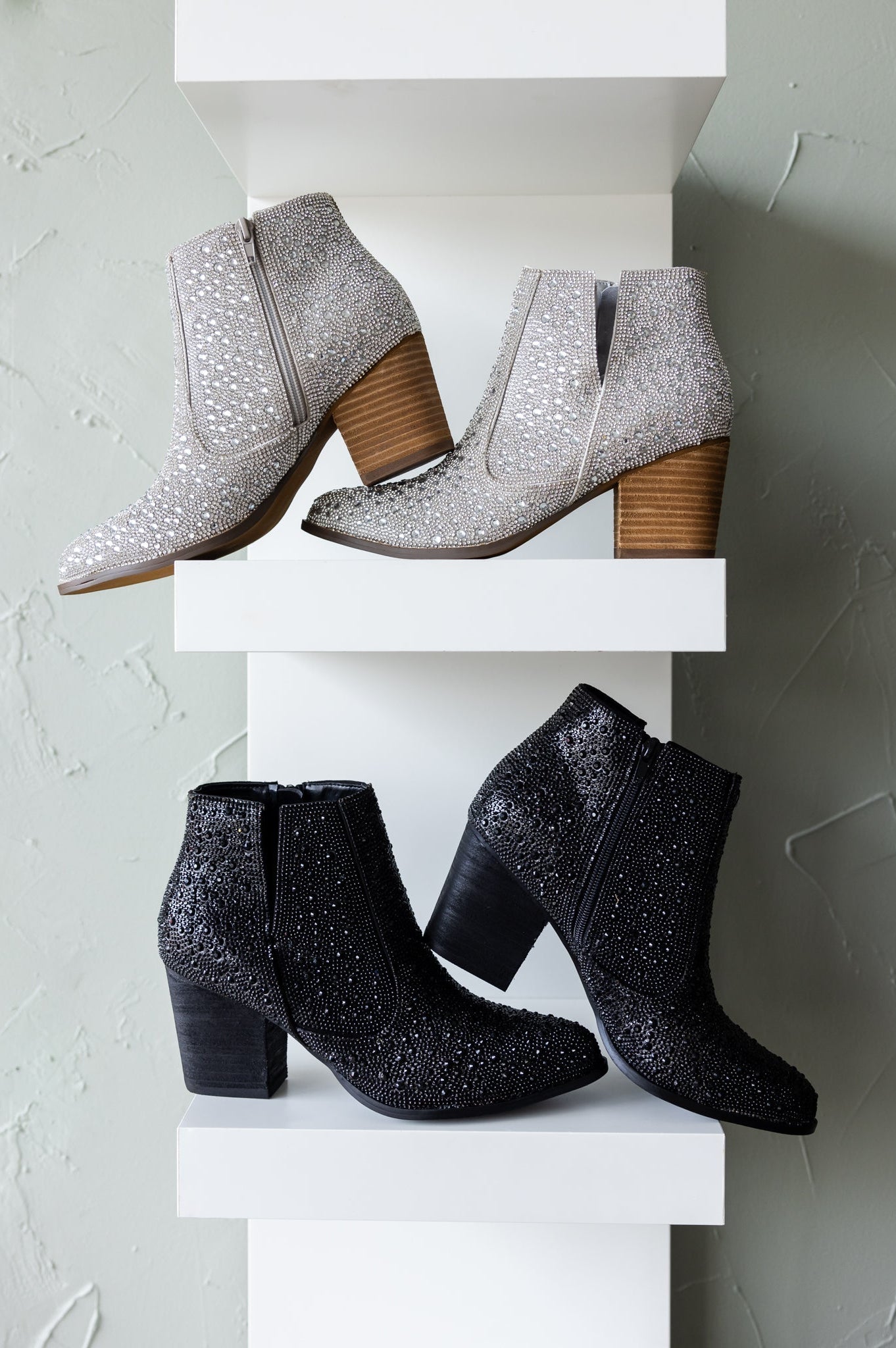 Shine Star Rhinestone Bootie in Black-Shoes-Stay Foxy Boutique, Florissant, Missouri