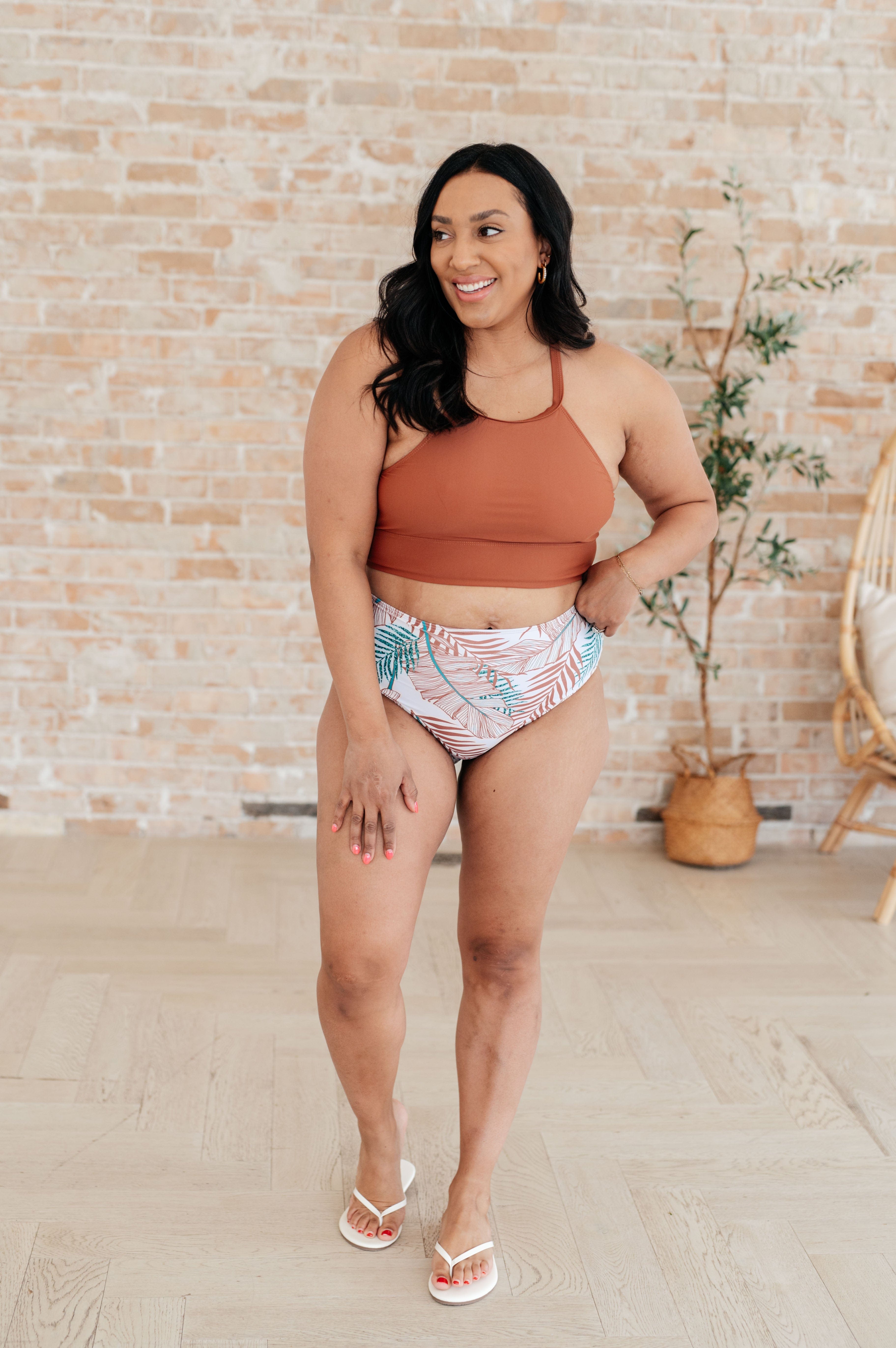 Tahiti Tropical Print Swim Bottoms-Swimwear-Stay Foxy Boutique, Florissant, Missouri