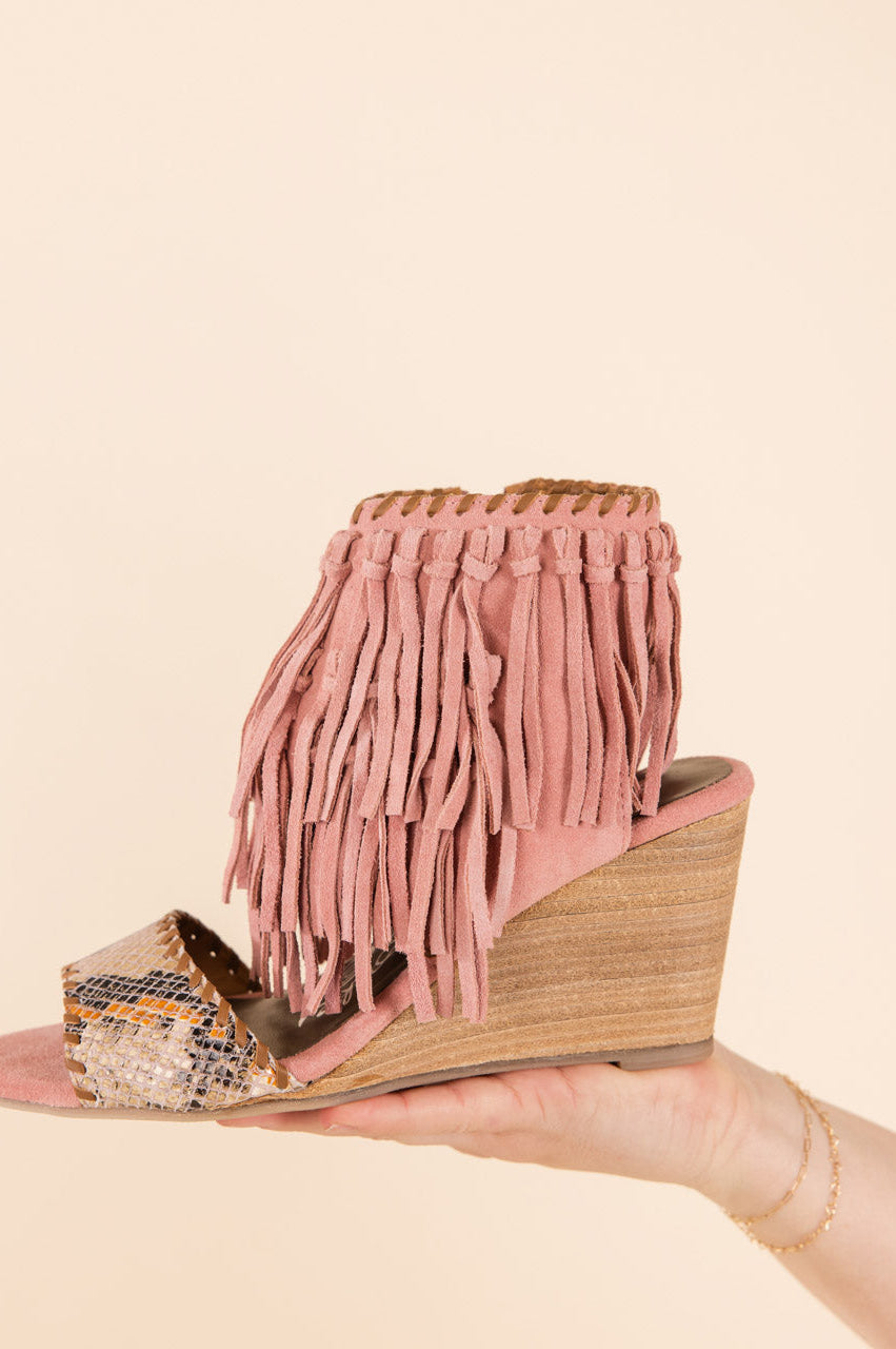 True Fringe Wedge in Blush-140 Wedges-Stay Foxy Boutique, Florissant, Missouri