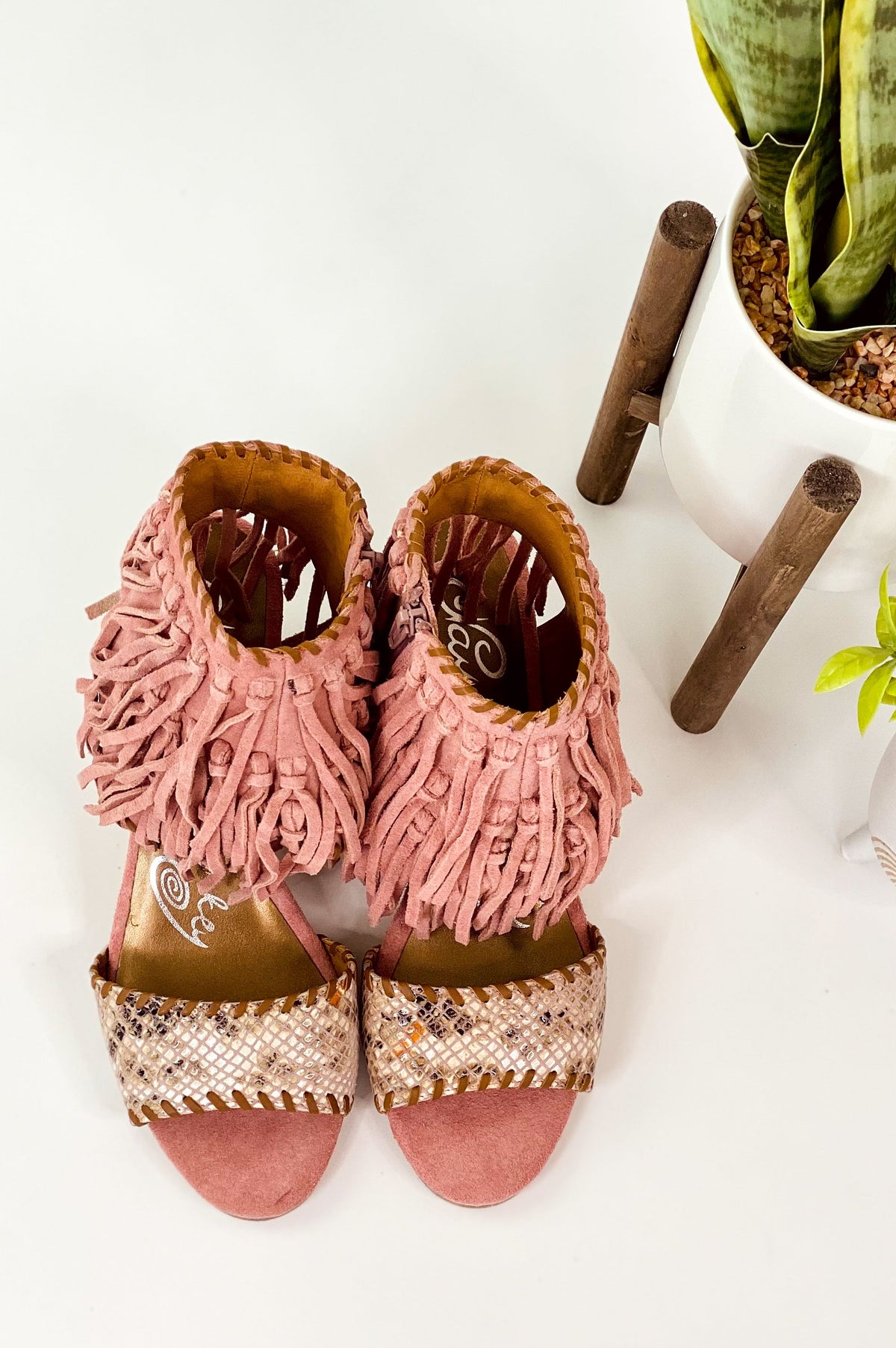 True Fringe Wedge in Blush-140 Wedges-Stay Foxy Boutique, Florissant, Missouri