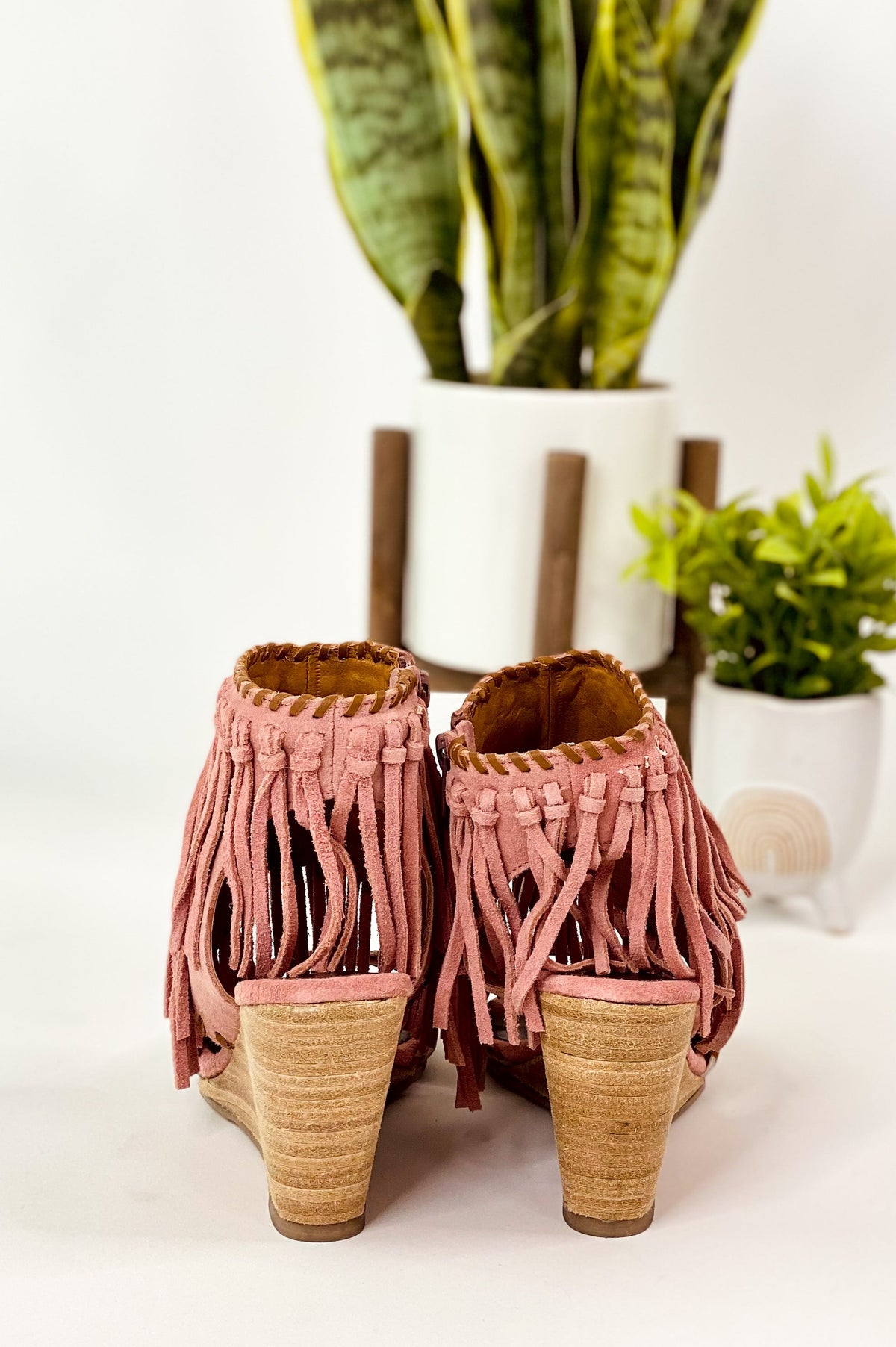 True Fringe Wedge in Blush-140 Wedges-Stay Foxy Boutique, Florissant, Missouri