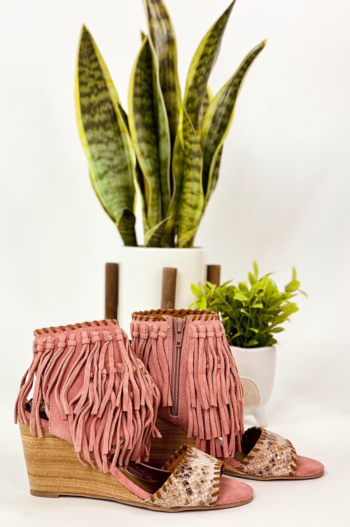True Fringe Wedge in Blush-140 Wedges-Stay Foxy Boutique, Florissant, Missouri