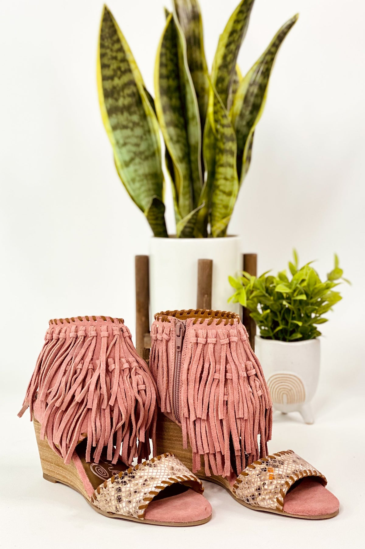 True Fringe Wedge in Blush-140 Wedges-Stay Foxy Boutique, Florissant, Missouri
