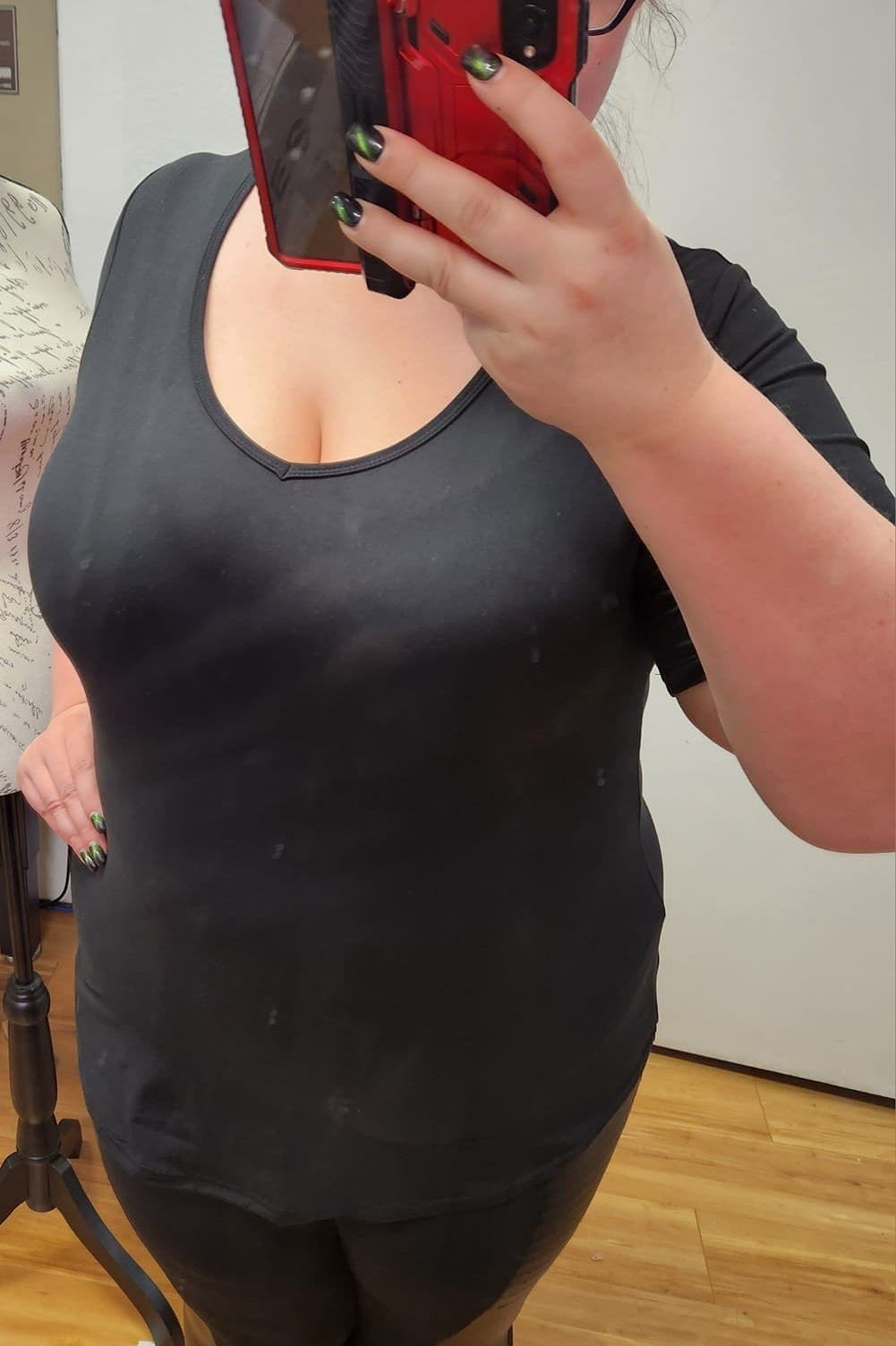 SOLID BLACK-V-NECK TUNIC-Shirt-Stay Foxy Boutique, Florissant, Missouri