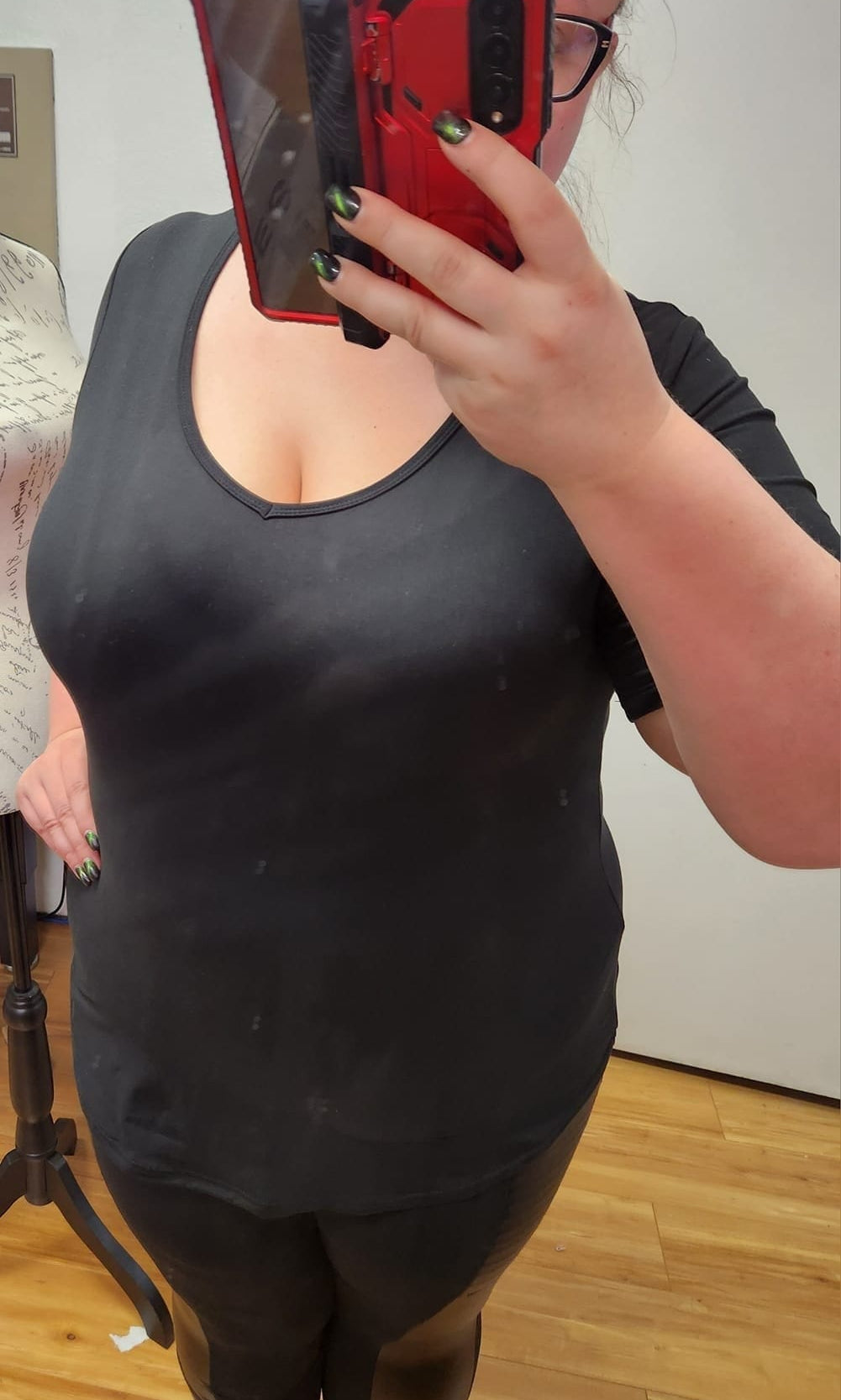 SOLID BLACK-V-NECK TUNIC-Shirt-Stay Foxy Boutique, Florissant, Missouri