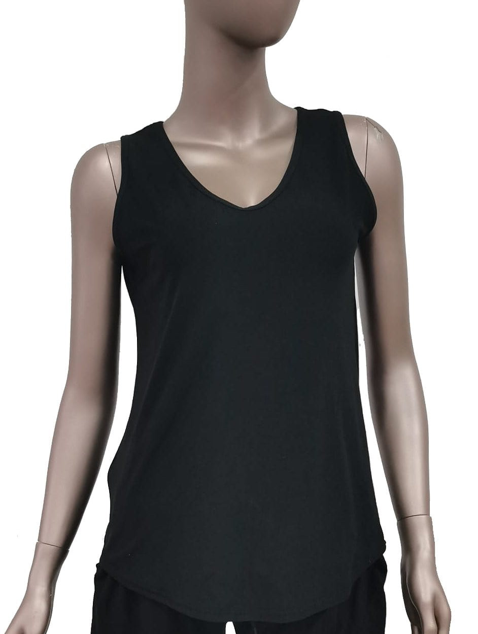 SOLID BLACK-V-NECK TANK-Stay Foxy Boutique, Florissant, Missouri