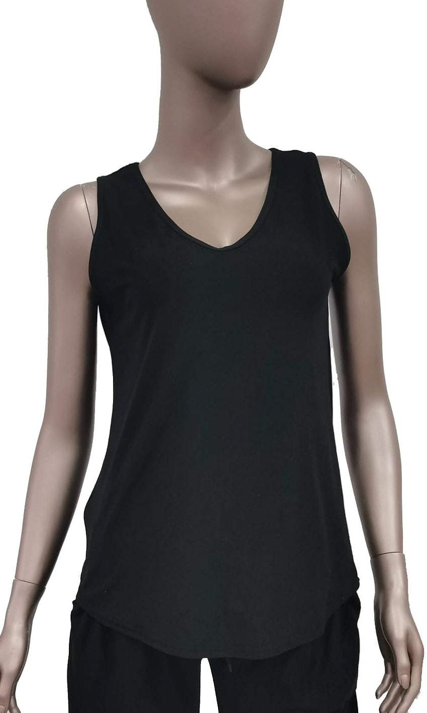 SOLID BLACK-V-NECK TANK-Stay Foxy Boutique, Florissant, Missouri