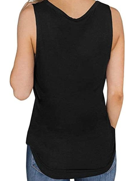 SOLID BLACK-V-NECK TANK-Stay Foxy Boutique, Florissant, Missouri