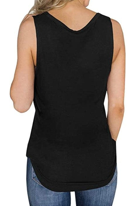 SOLID BLACK-V-NECK TANK-Stay Foxy Boutique, Florissant, Missouri