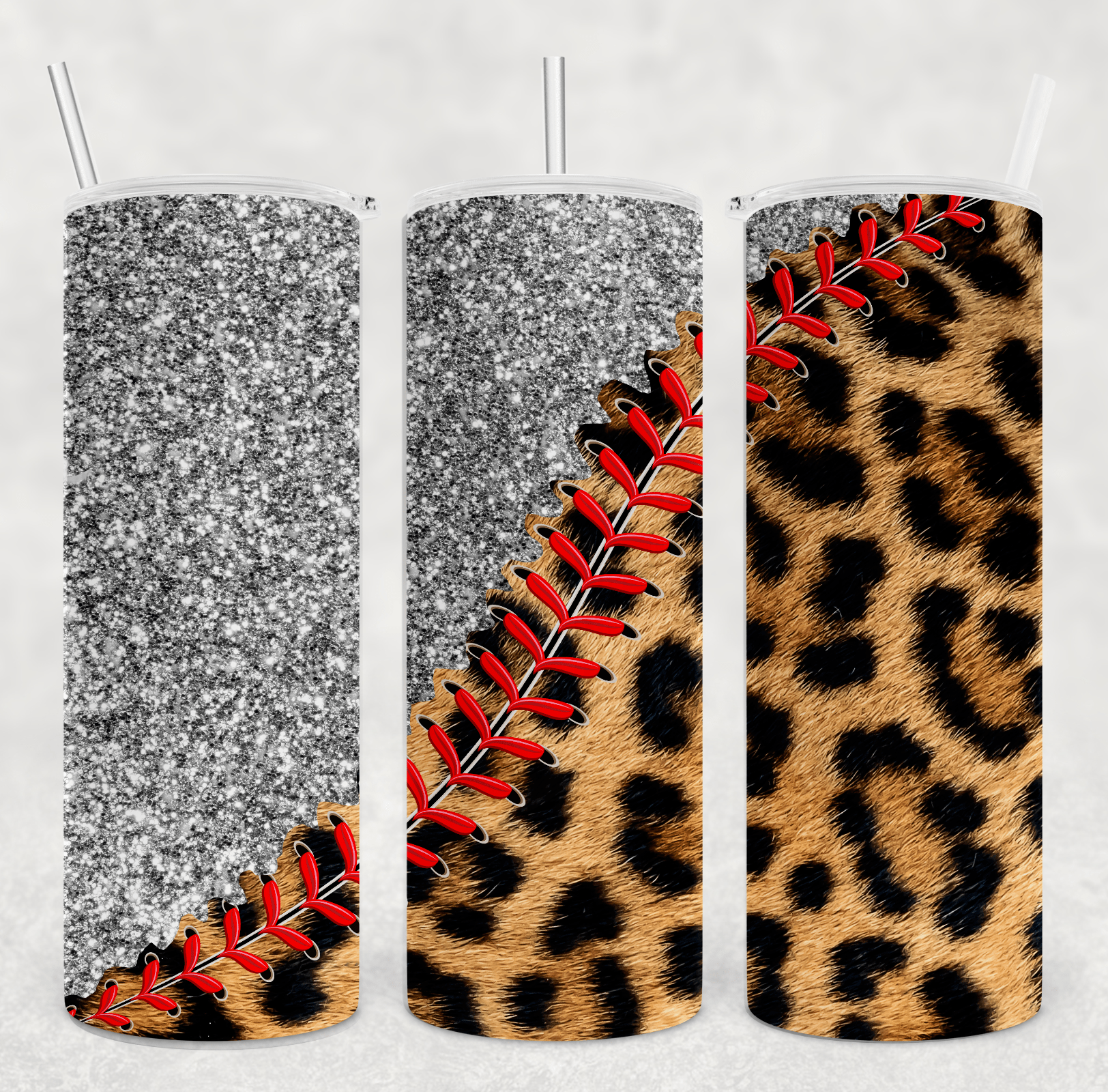 Glitter Leopard Tumbler-Drinkware-Stay Foxy Boutique, Florissant, Missouri