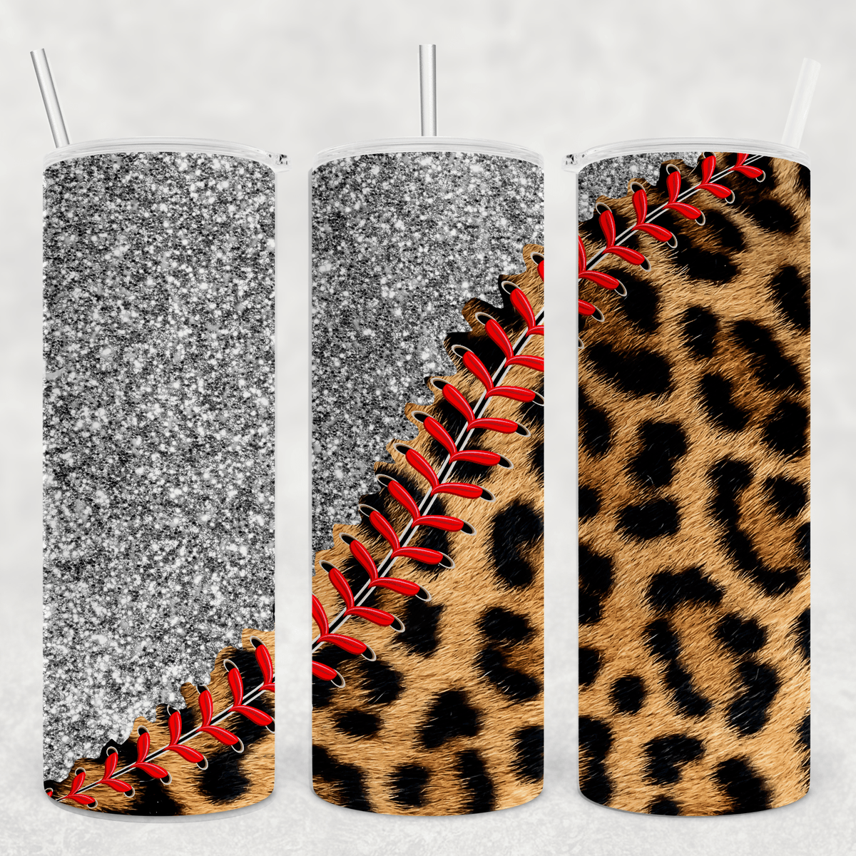 Glitter Leopard Tumbler-Drinkware-Stay Foxy Boutique, Florissant, Missouri