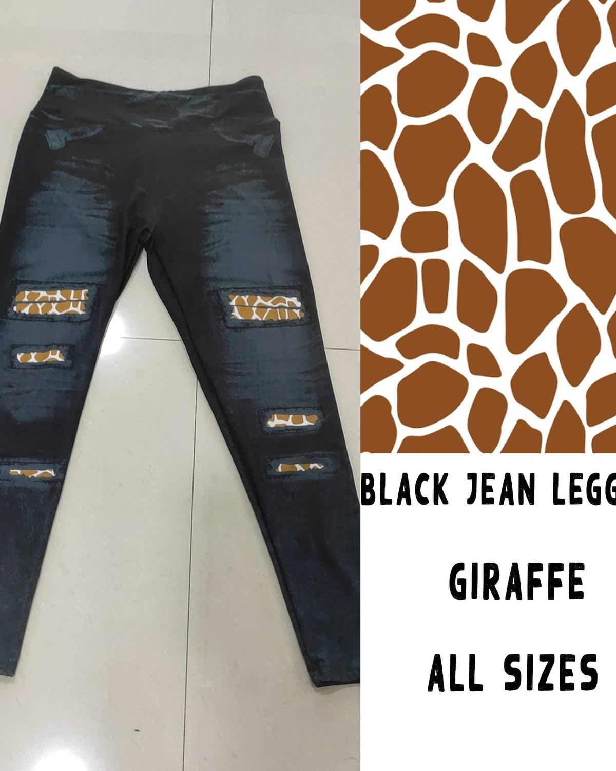 LEGGING JEAN RUN-GIRAFFE (ACTIVE BACK POCKETS)-Stay Foxy Boutique, Florissant, Missouri