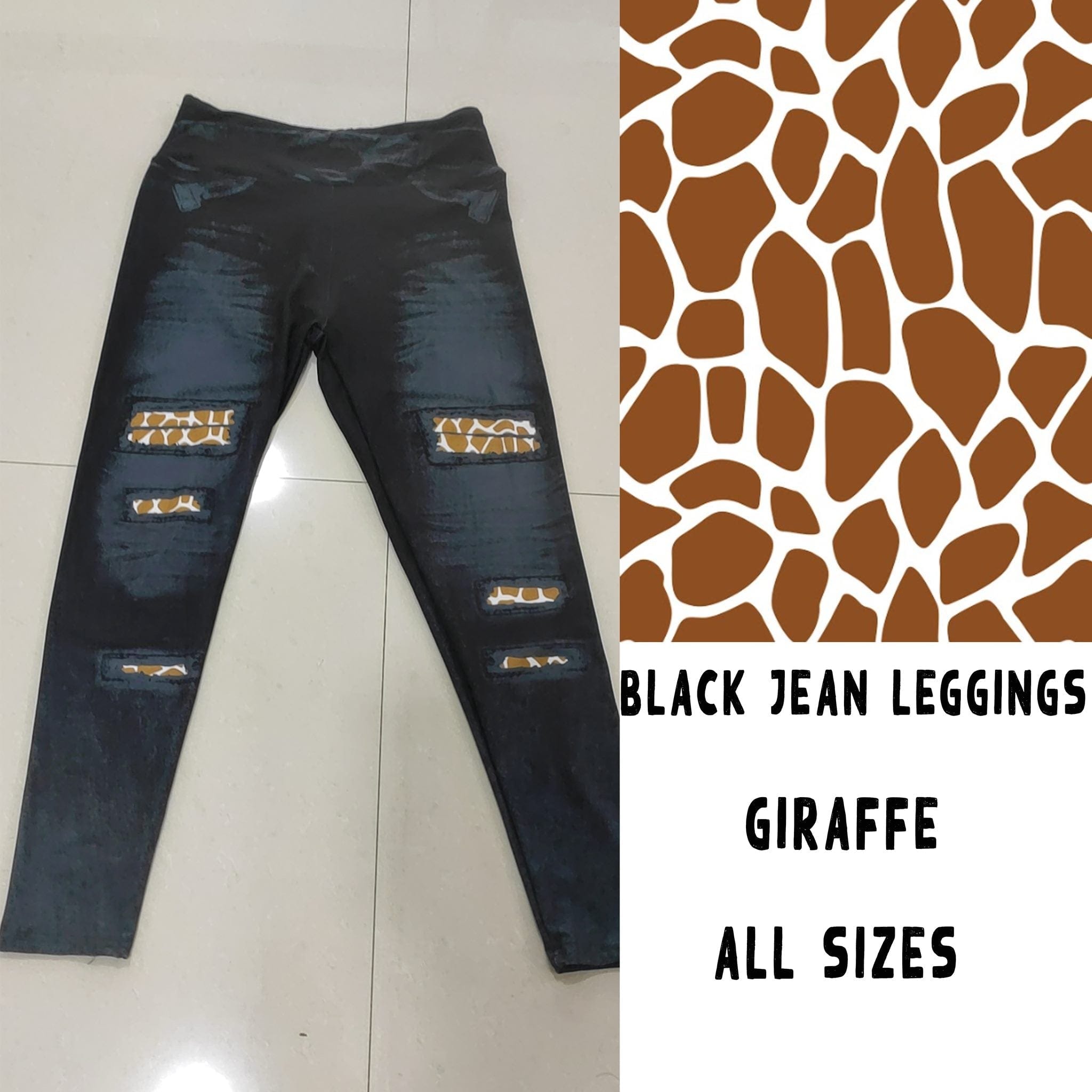LEGGING JEAN RUN-GIRAFFE (ACTIVE BACK POCKETS)-Stay Foxy Boutique, Florissant, Missouri