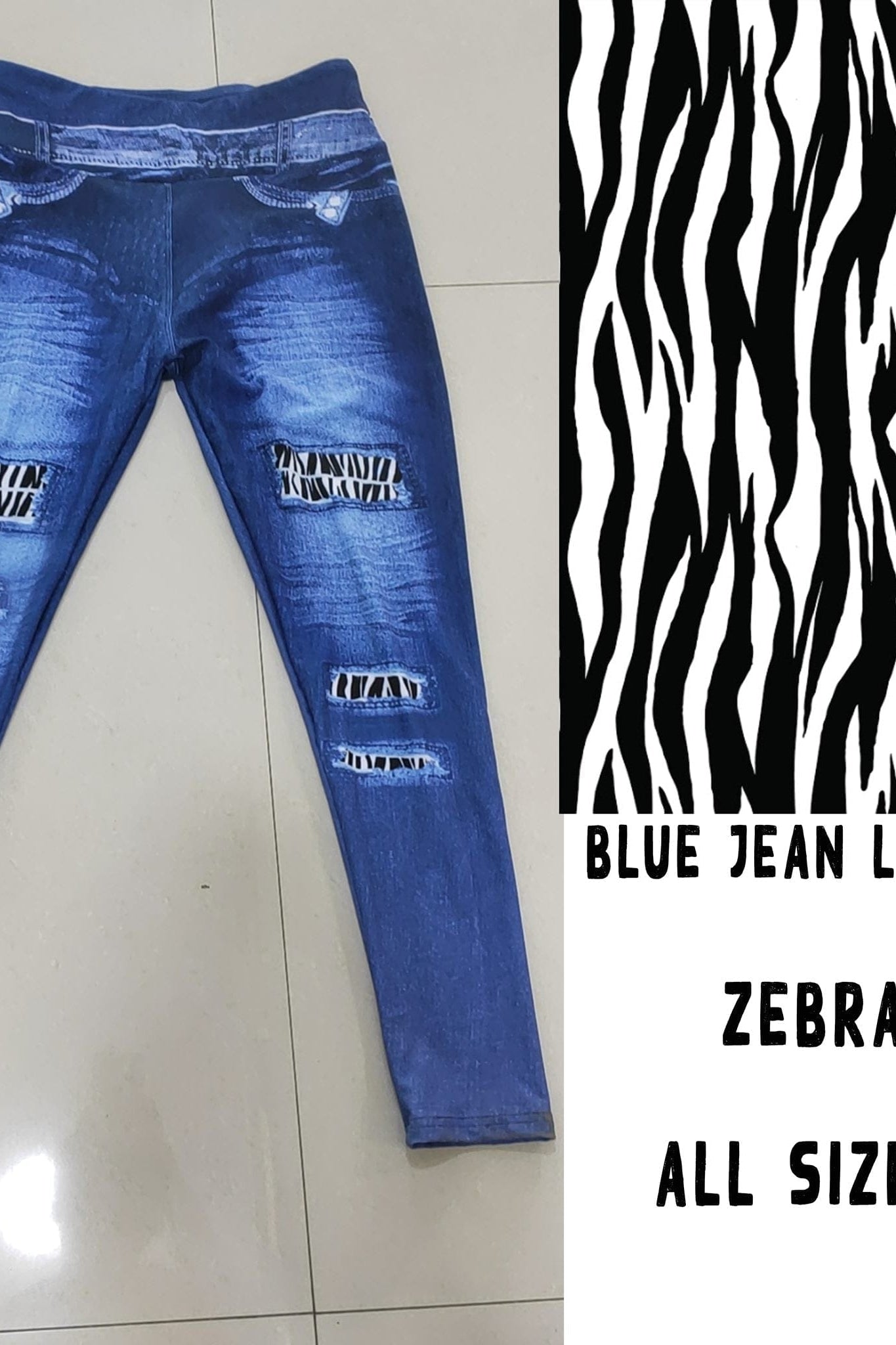 LEGGING JEAN RUN-ZEBRA (ACTIVE BACK POCKETS)-Stay Foxy Boutique, Florissant, Missouri