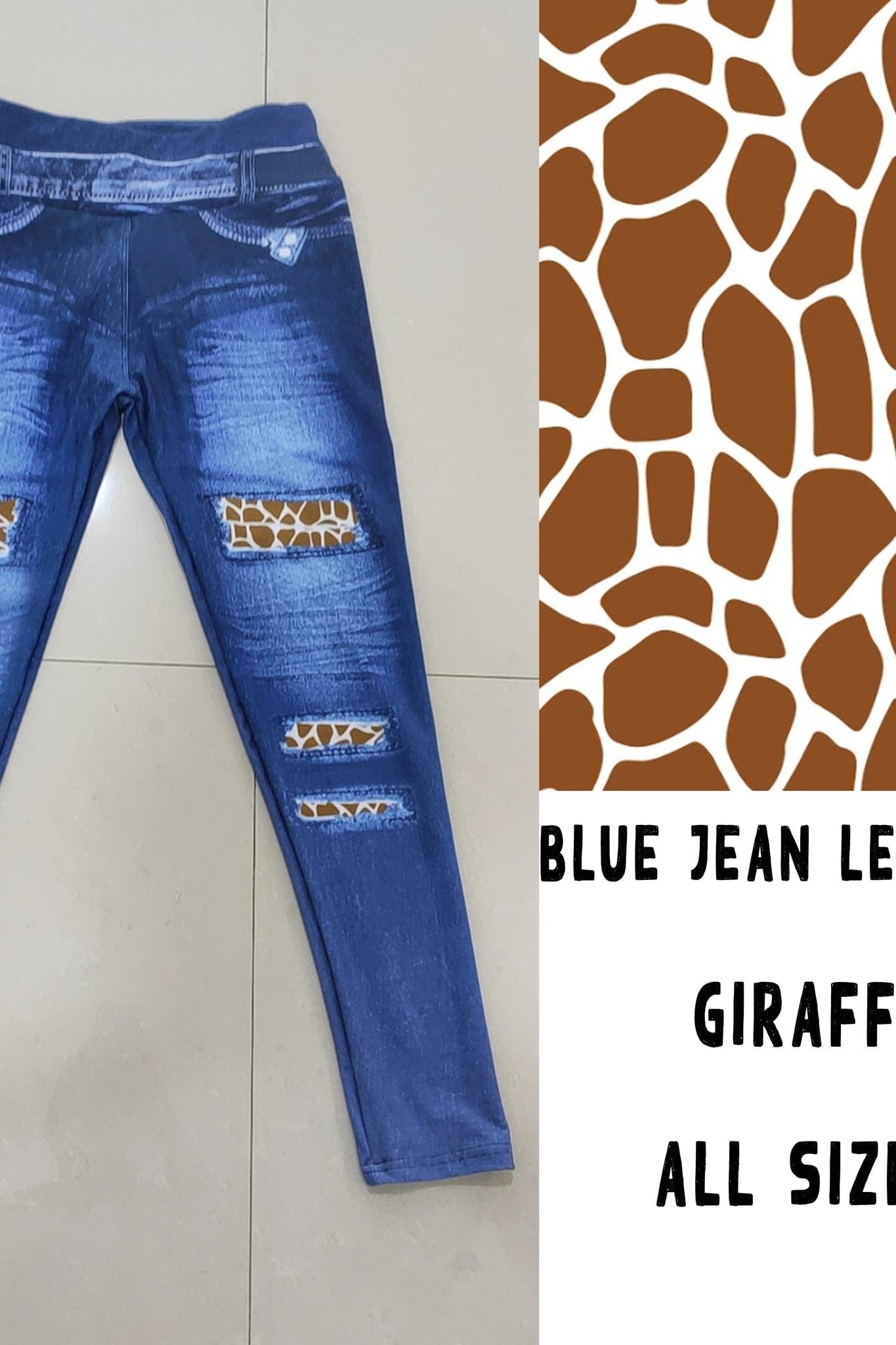 LEGGING JEAN RUN-GIRAFFE (ACTIVE BACK POCKETS)-Stay Foxy Boutique, Florissant, Missouri