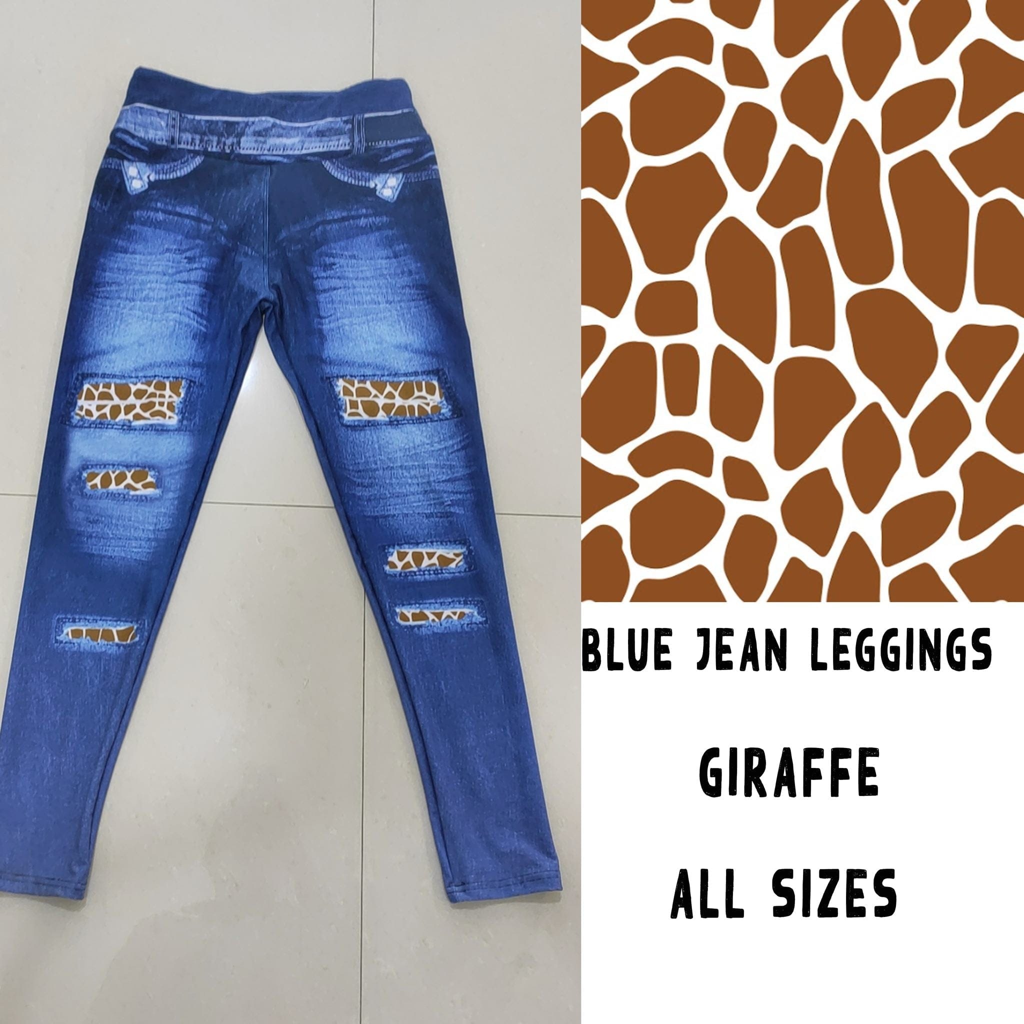 LEGGING JEAN RUN-GIRAFFE (ACTIVE BACK POCKETS)-Stay Foxy Boutique, Florissant, Missouri