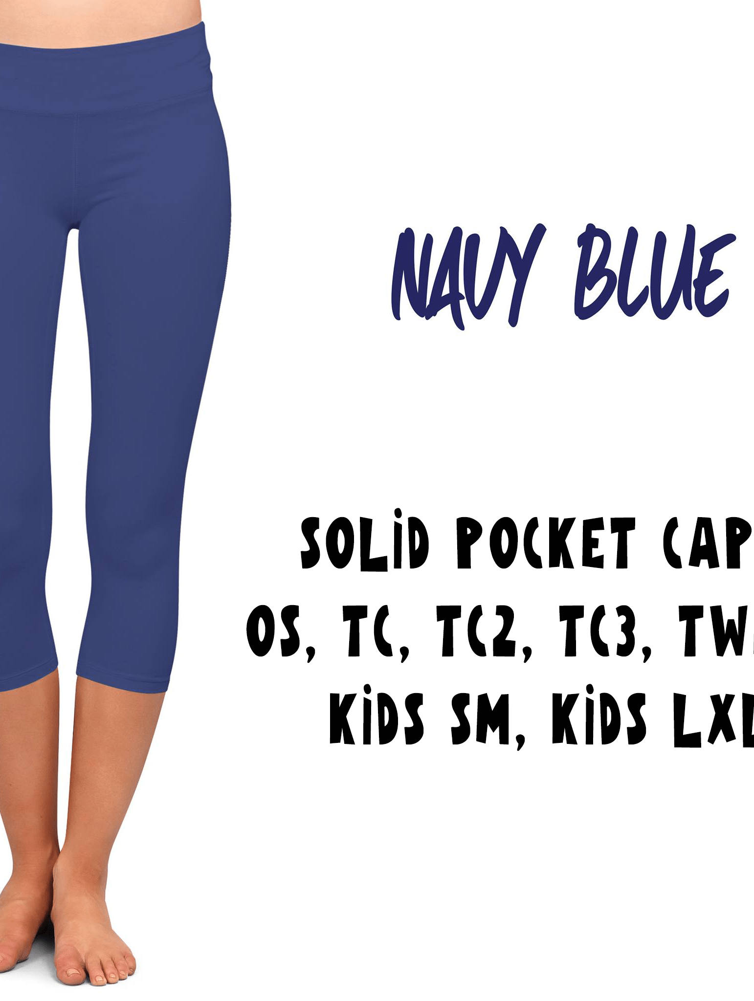 SPC RUN-NAVY- POCKET CAPRI- 2 OPTIONS-Stay Foxy Boutique, Florissant, Missouri