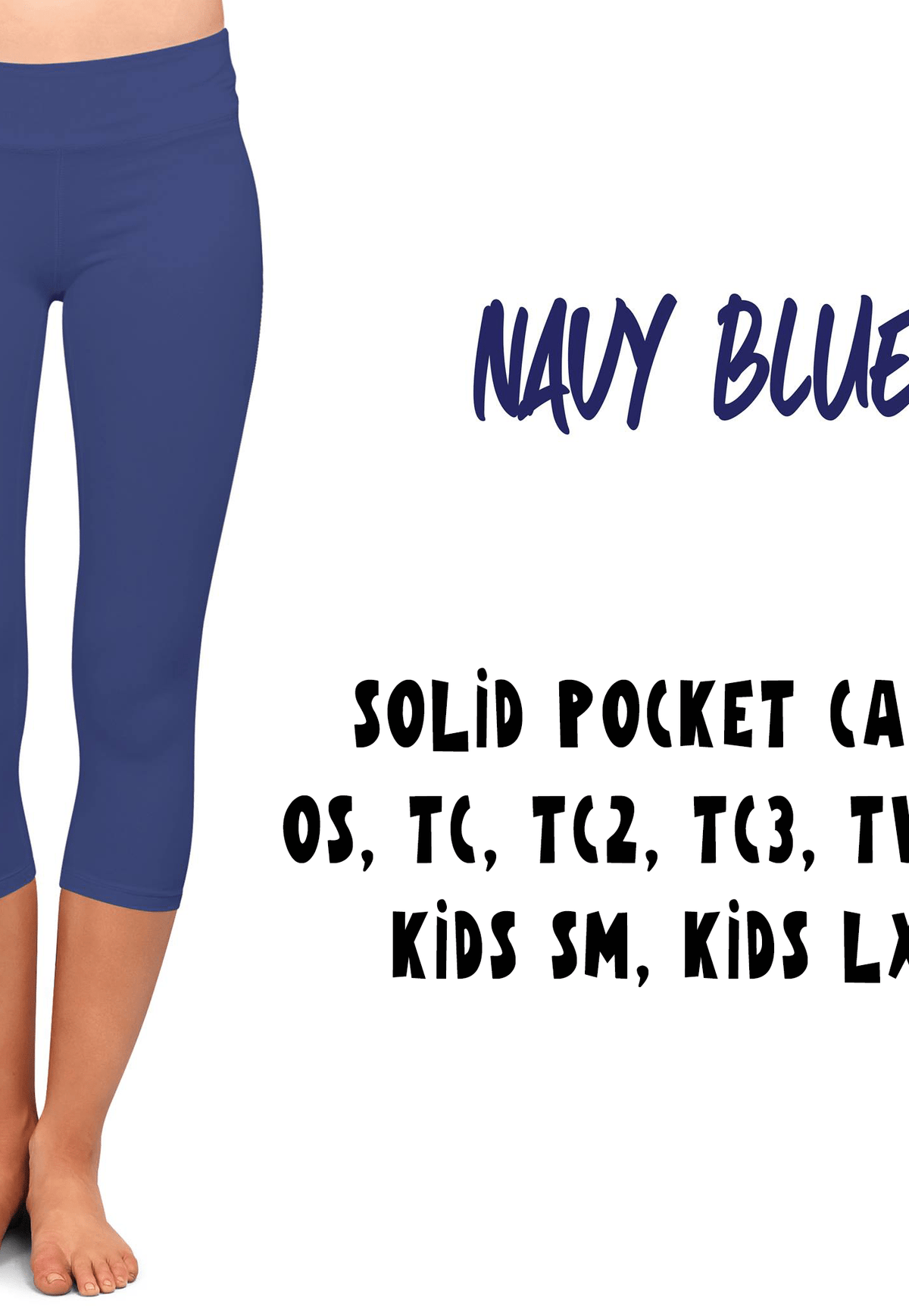SPC RUN-NAVY- POCKET CAPRI- 2 OPTIONS-Stay Foxy Boutique, Florissant, Missouri