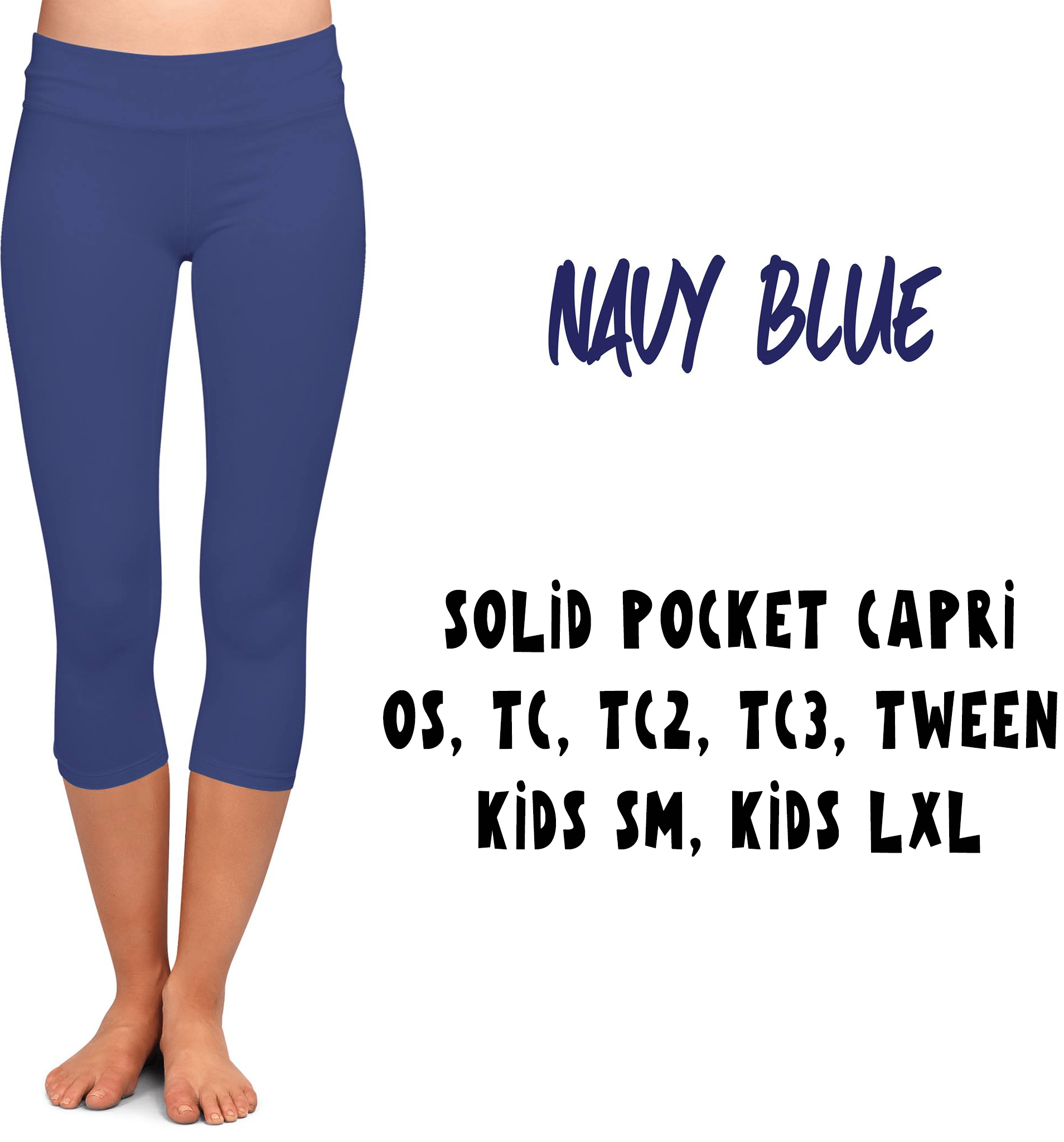 SPC RUN-NAVY- POCKET CAPRI- 2 OPTIONS-Stay Foxy Boutique, Florissant, Missouri