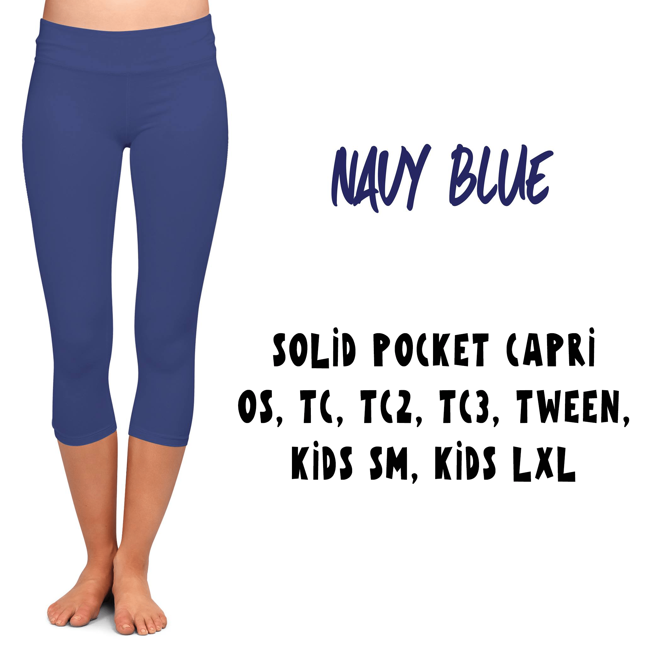 SPC RUN-NAVY- POCKET CAPRI- 2 OPTIONS-Stay Foxy Boutique, Florissant, Missouri