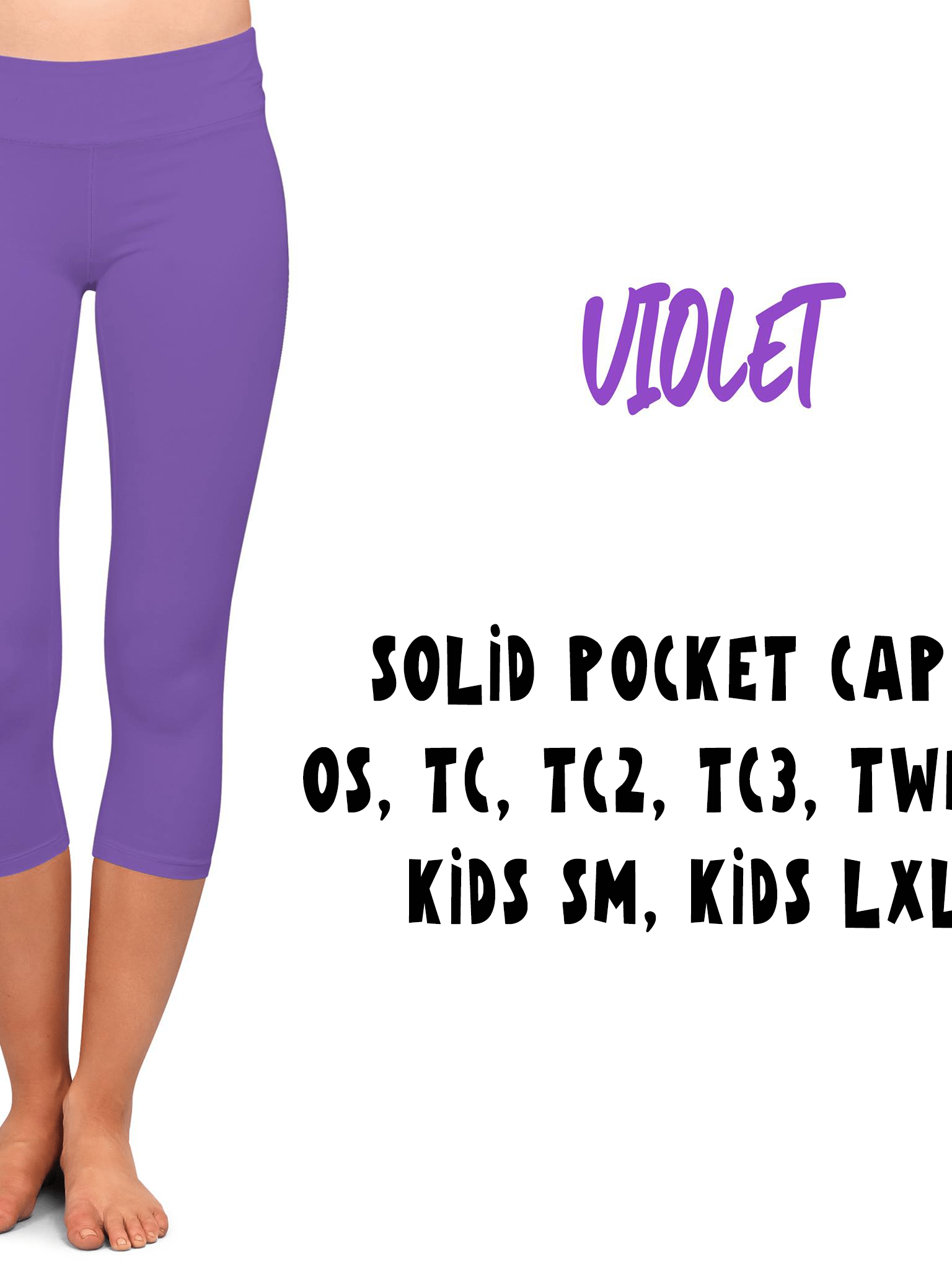 SPC RUN-VIOLET- POCKET CAPRI- 2 OPTIONS-Stay Foxy Boutique, Florissant, Missouri