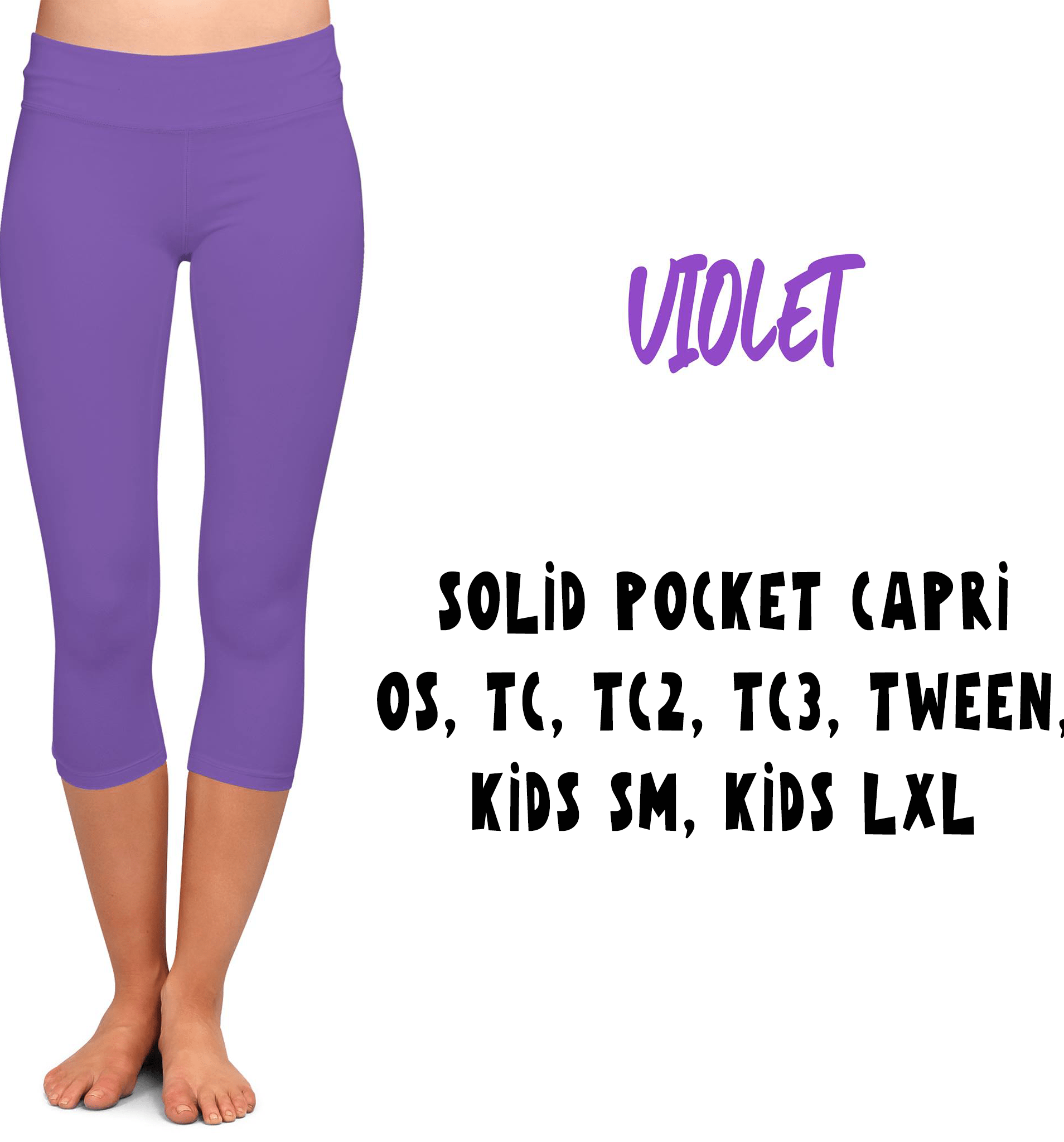 SPC RUN-VIOLET- POCKET CAPRI- 2 OPTIONS-Stay Foxy Boutique, Florissant, Missouri
