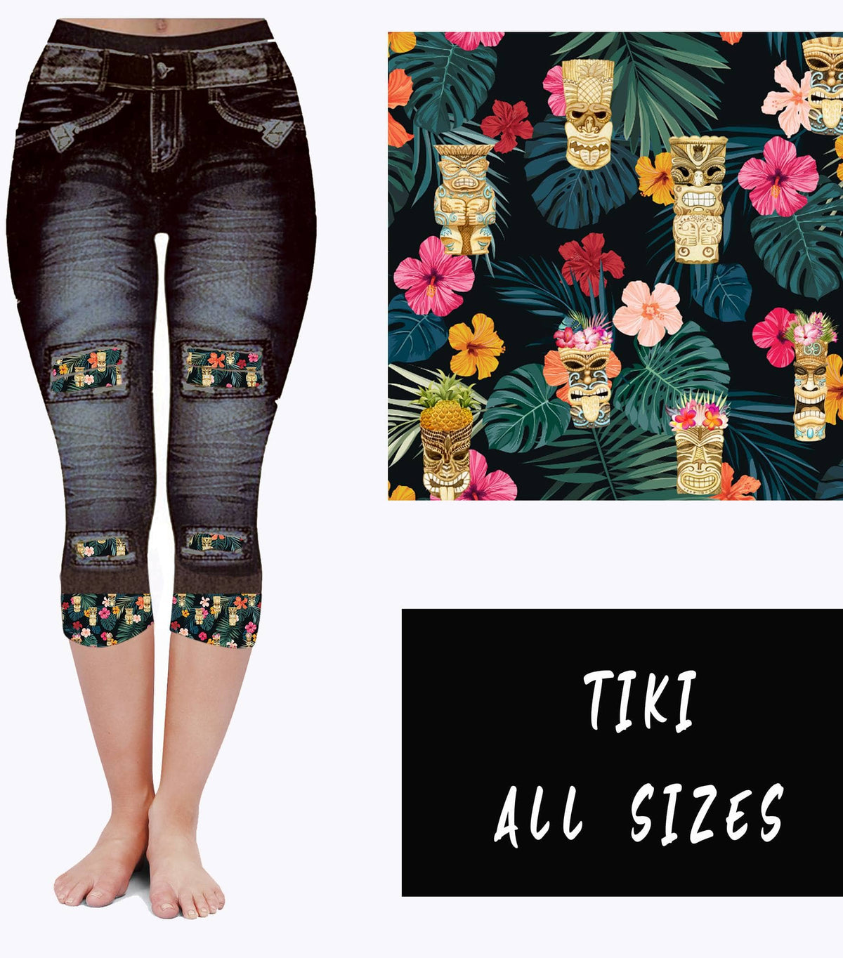 LEGGING JEAN RUN-TIKI (ACTIVE BACK POCKETS)-Stay Foxy Boutique, Florissant, Missouri