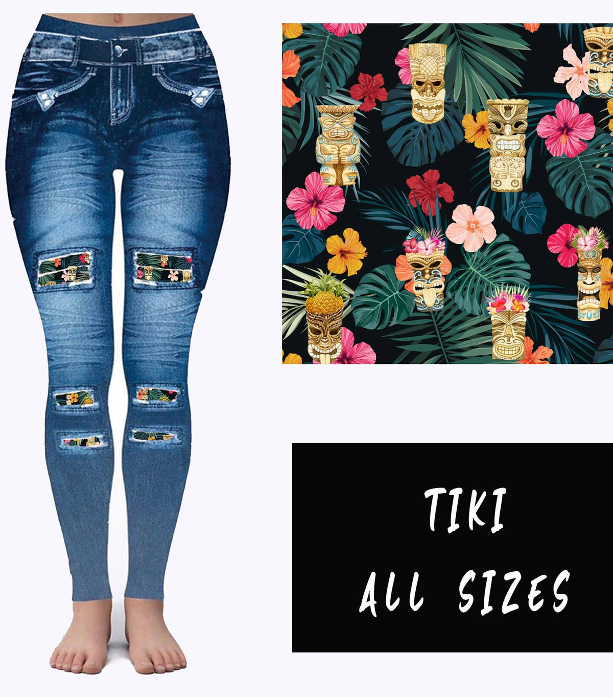 LEGGING JEAN RUN-TIKI (ACTIVE BACK POCKETS)-Stay Foxy Boutique, Florissant, Missouri