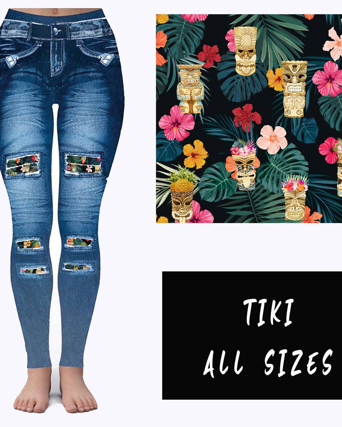 LEGGING JEAN RUN-TIKI (ACTIVE BACK POCKETS)-Stay Foxy Boutique, Florissant, Missouri