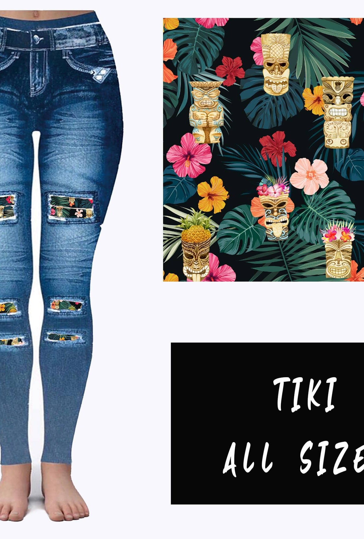 LEGGING JEAN RUN-TIKI (ACTIVE BACK POCKETS)-Stay Foxy Boutique, Florissant, Missouri