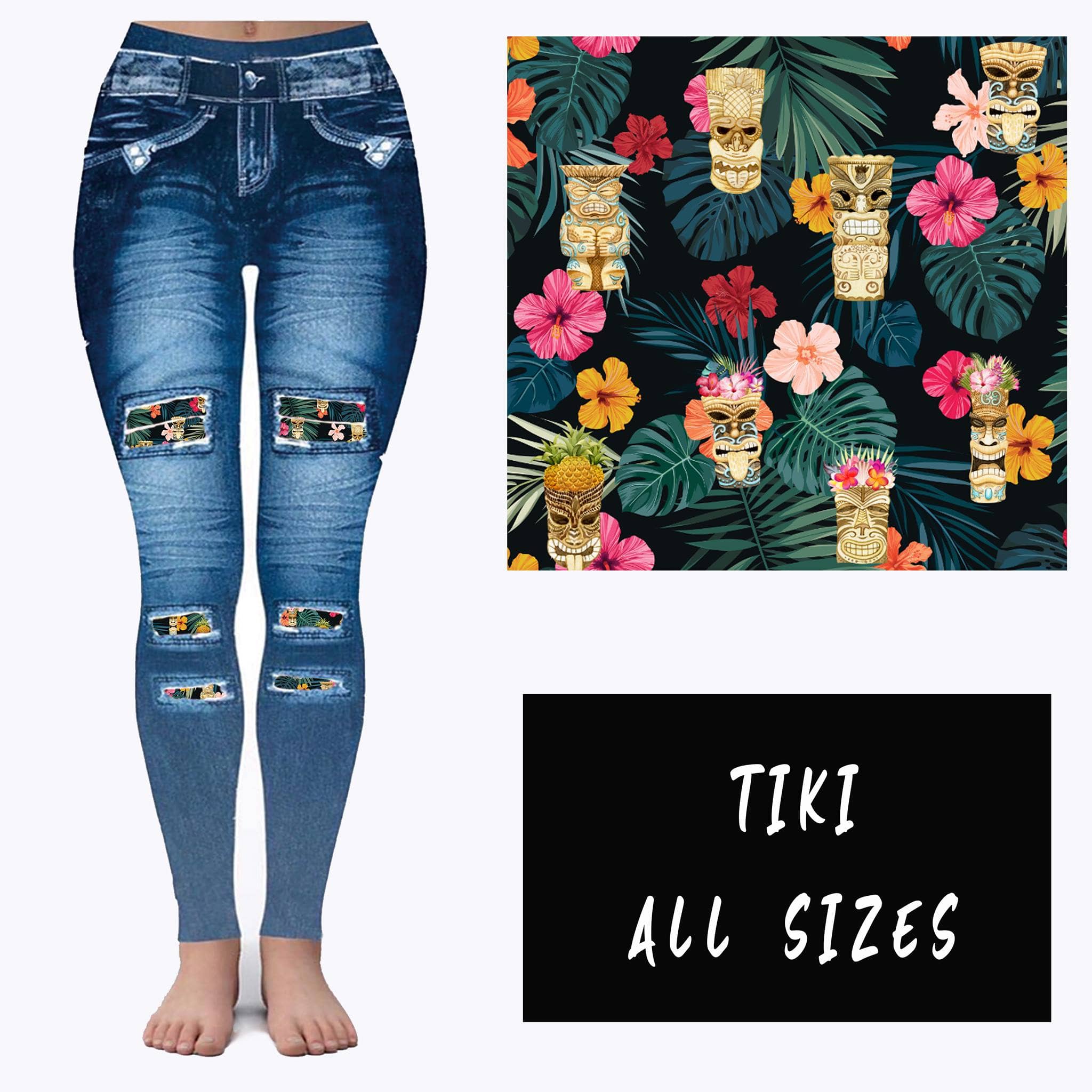 LEGGING JEAN RUN-TIKI (ACTIVE BACK POCKETS)-Stay Foxy Boutique, Florissant, Missouri