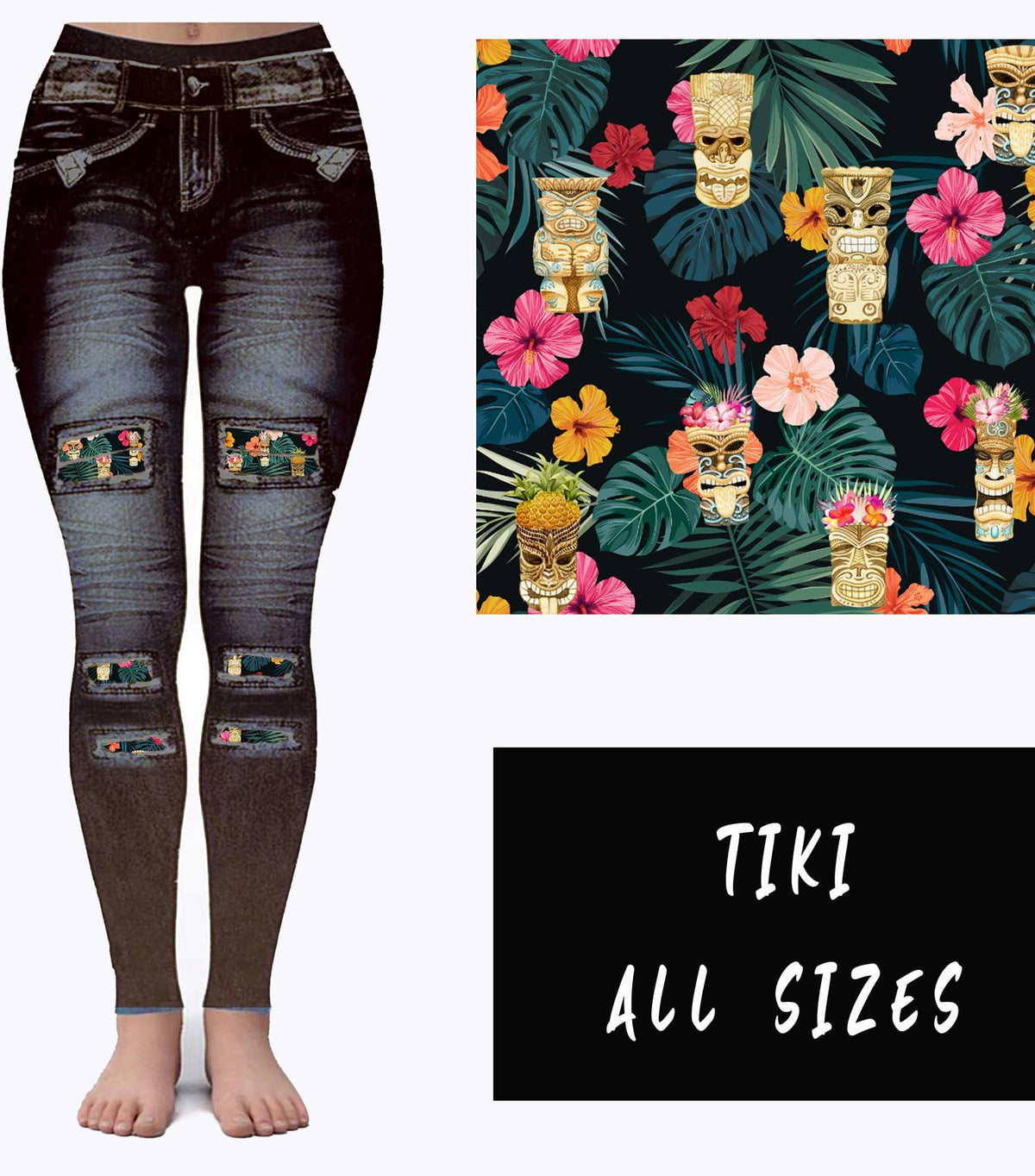 LEGGING JEAN RUN-TIKI (ACTIVE BACK POCKETS)-Stay Foxy Boutique, Florissant, Missouri